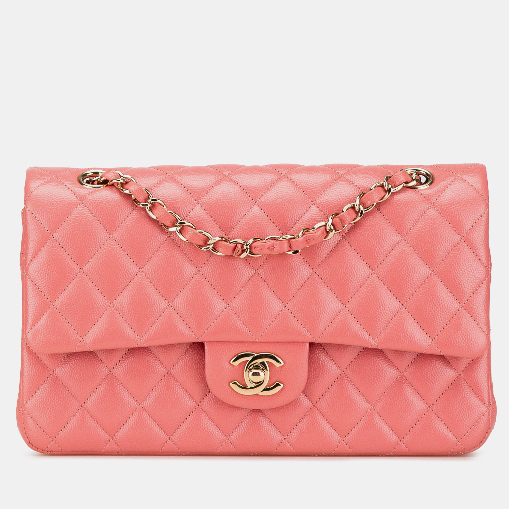 

Chanel Pink Medium Classic Caviar Double Flap