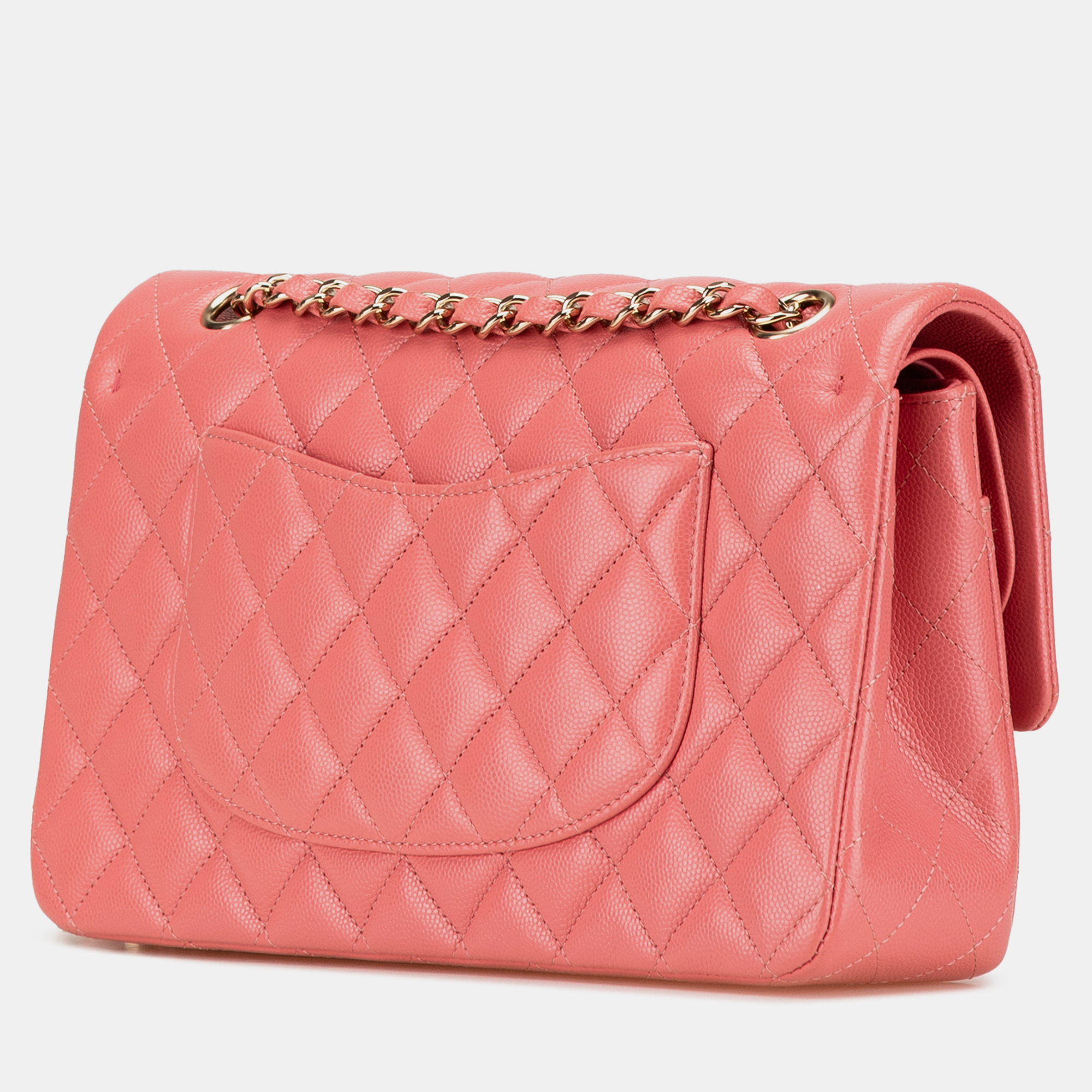 Chanel Pink Medium Classic Caviar Double Flap 