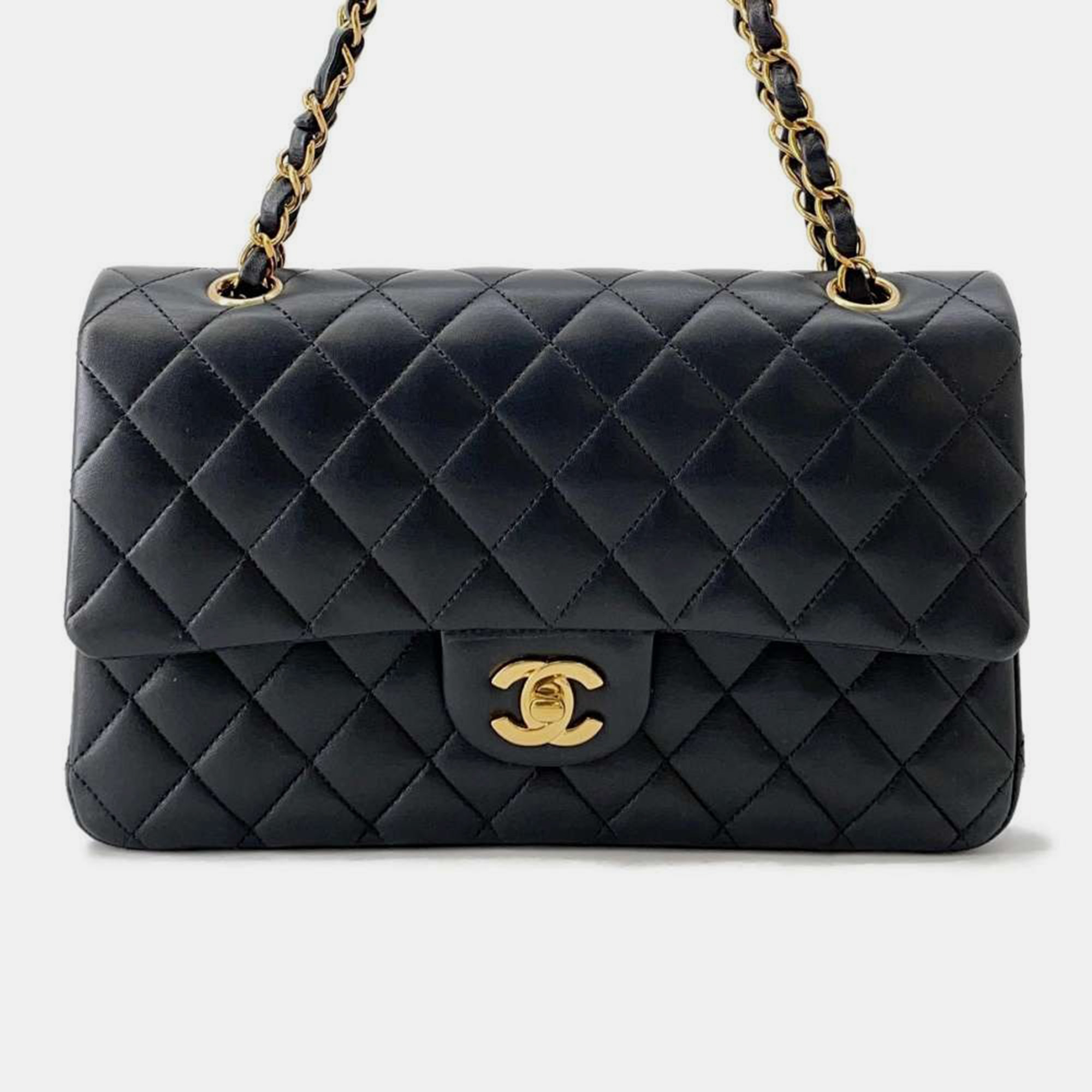 

Chanel Black Lambskin Classic Double Flap Shoulder Bag