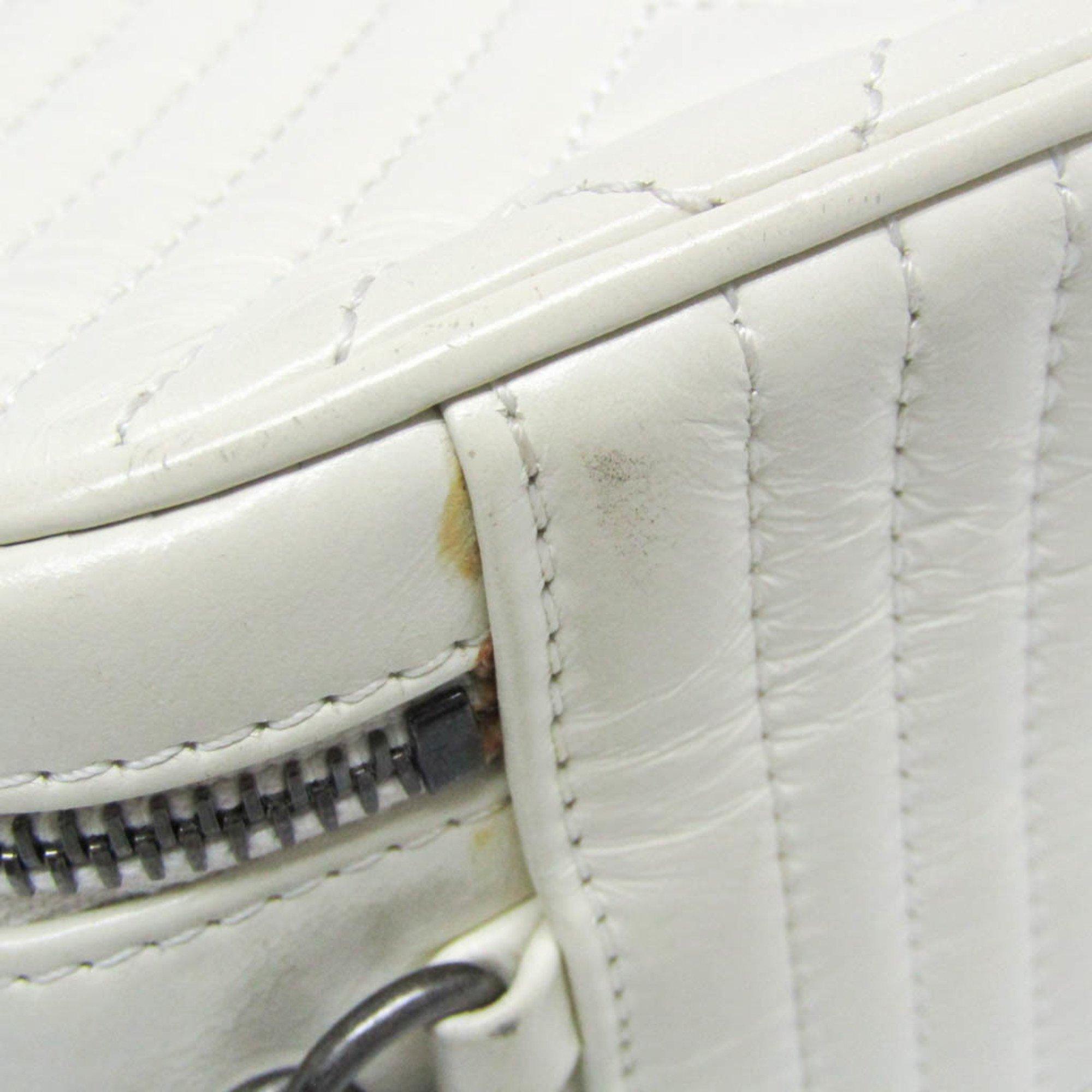 Chanel Cream Leather Boy Camera Shoulder Bag 