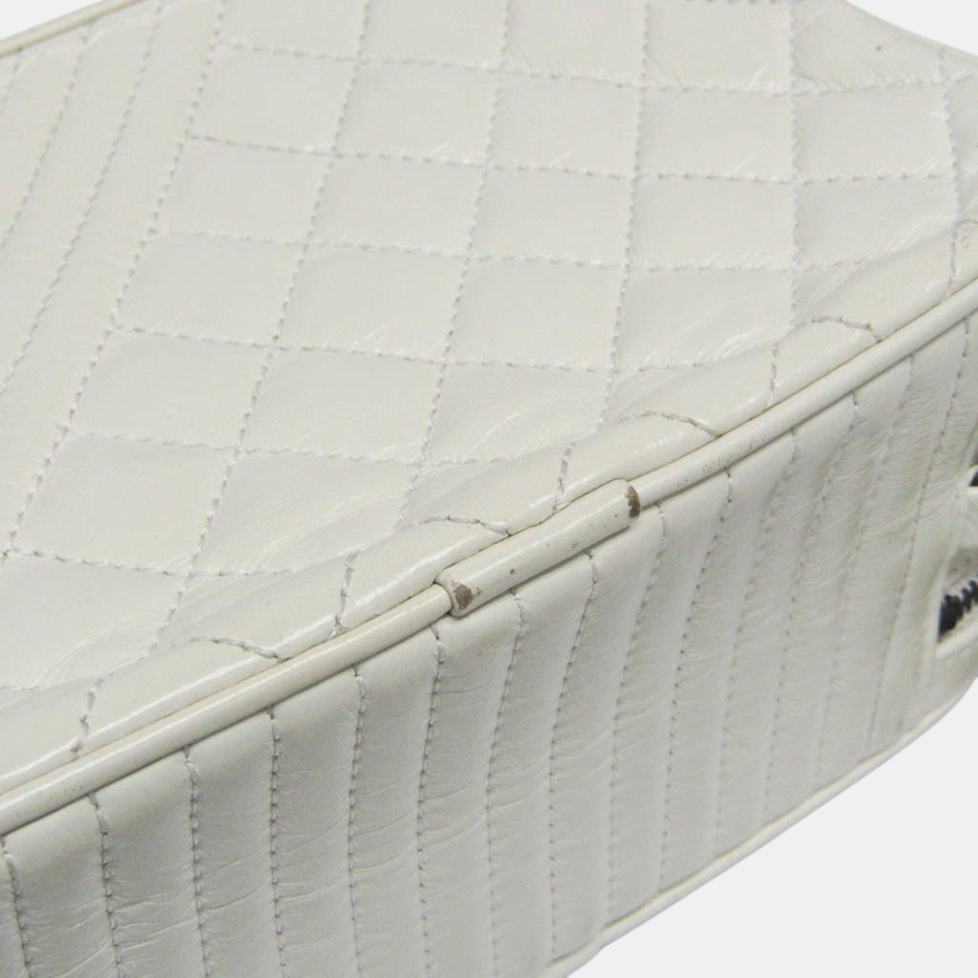 Chanel Cream Leather Boy Camera Shoulder Bag 