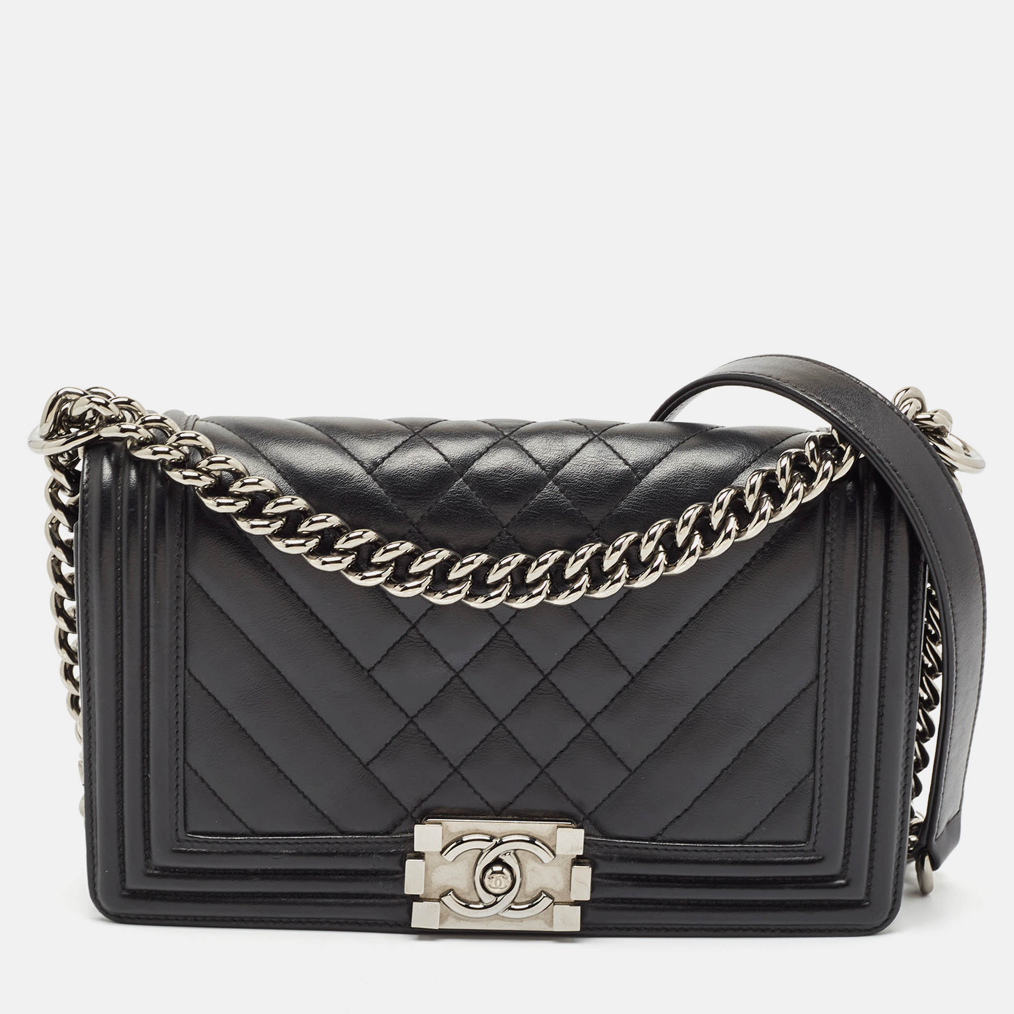 

Chanel Black Quilted Leather  Boy Flap Bag