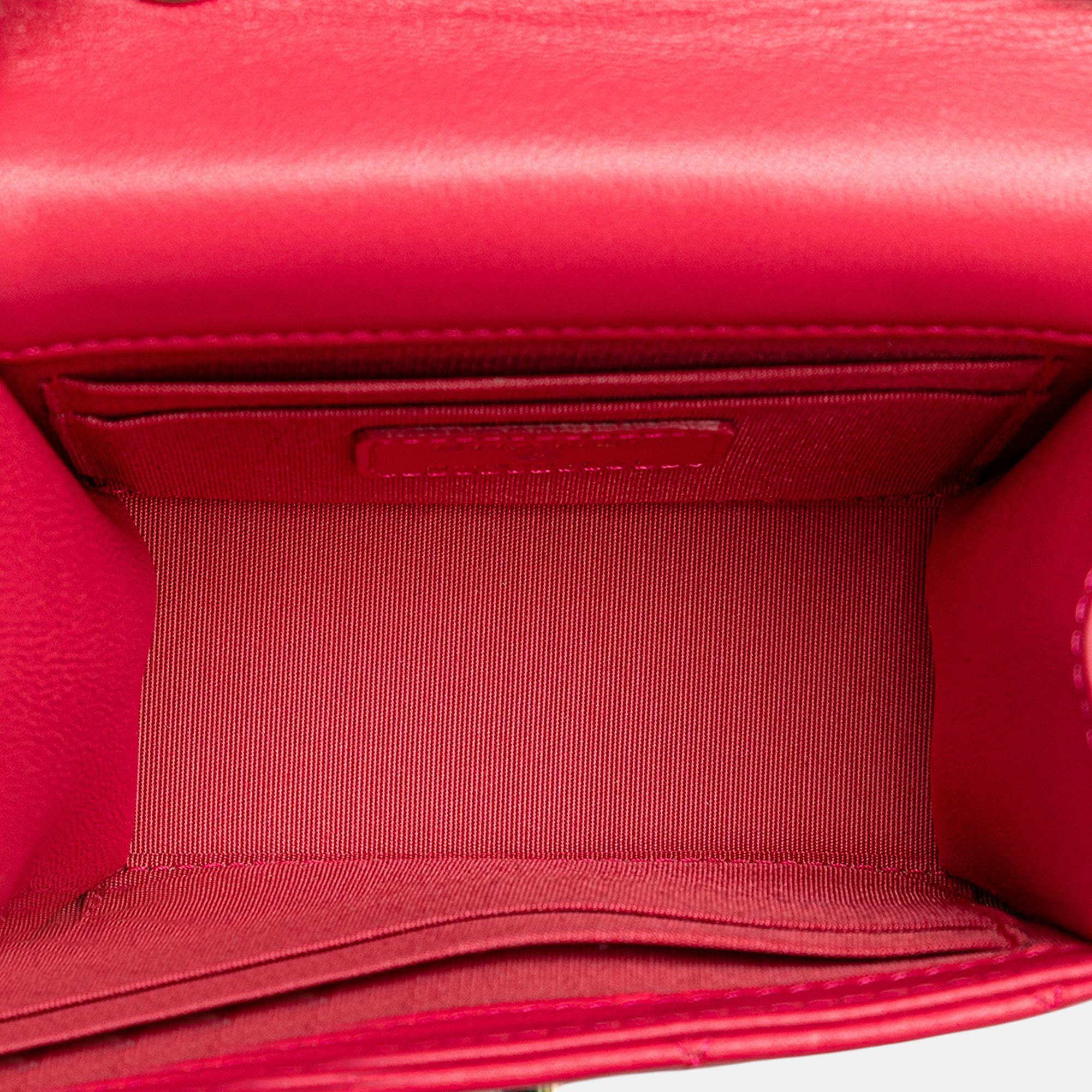 Chanel Pink Mini Lambskin Trendy CC Clutch With Chain 