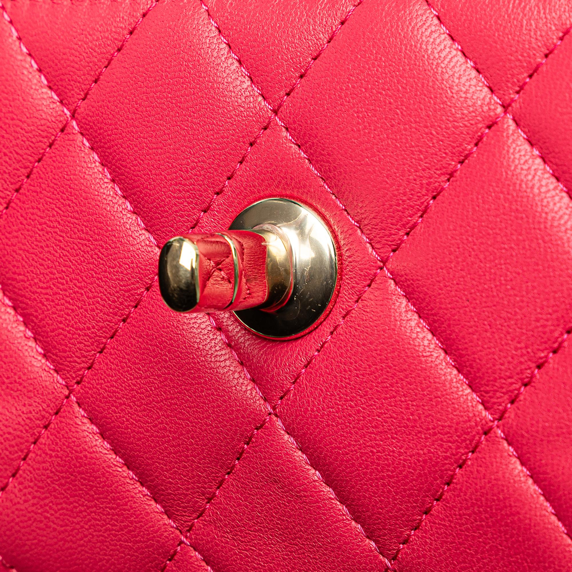 Chanel Pink Mini Lambskin Trendy CC Clutch With Chain 