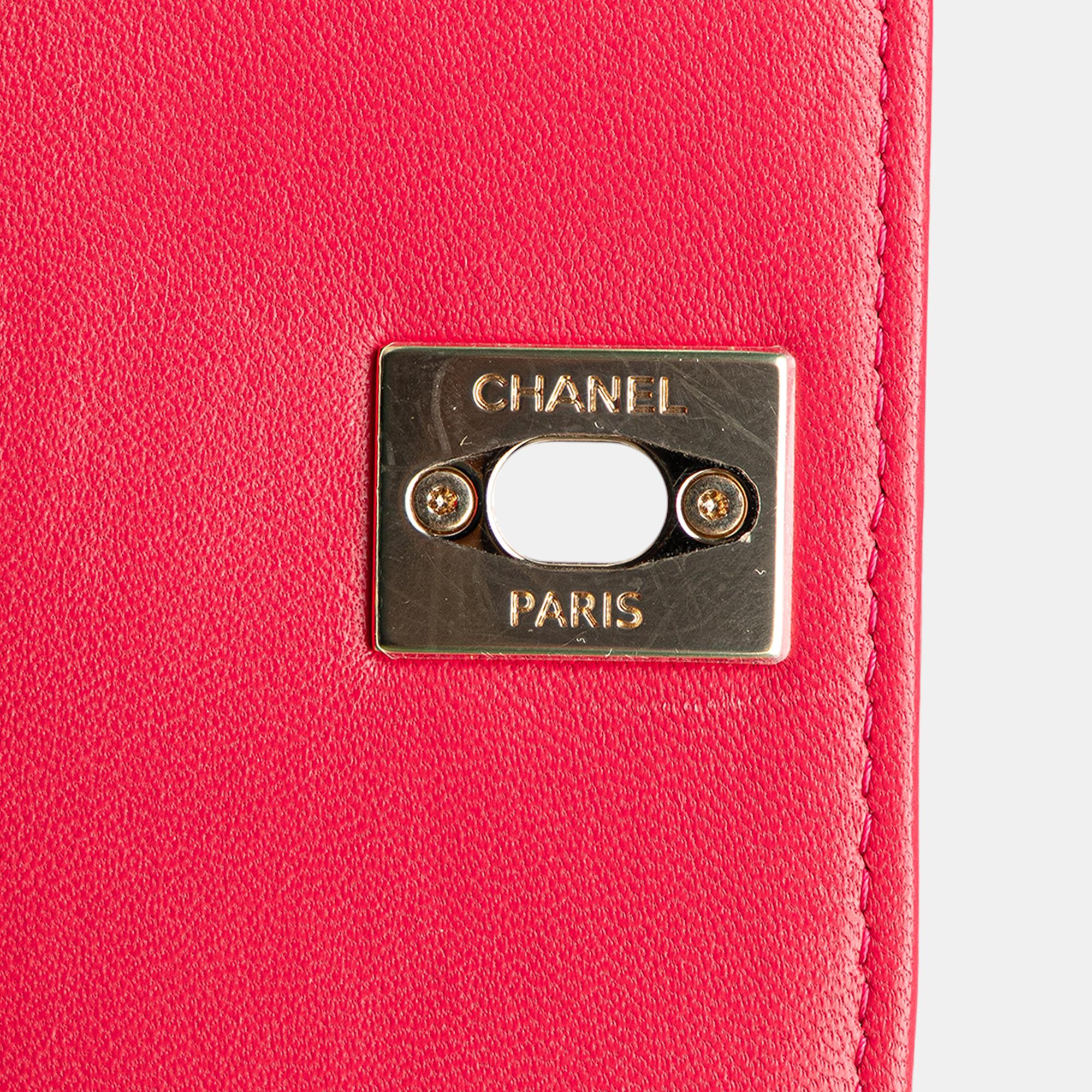 Chanel Pink Mini Lambskin Trendy CC Clutch With Chain 