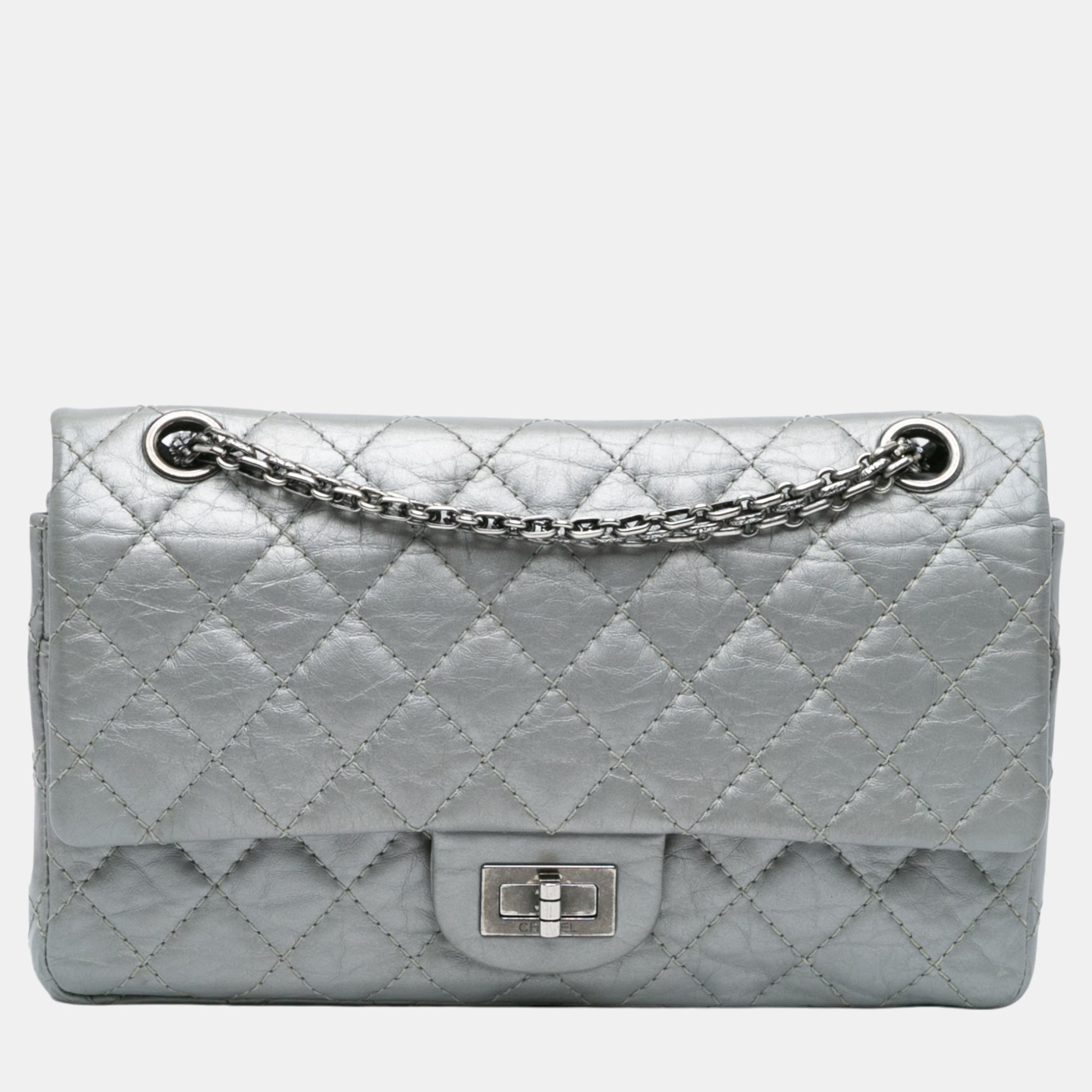 

Chanel Silver Reissue 2.55 Aged Calfskin Flap 225