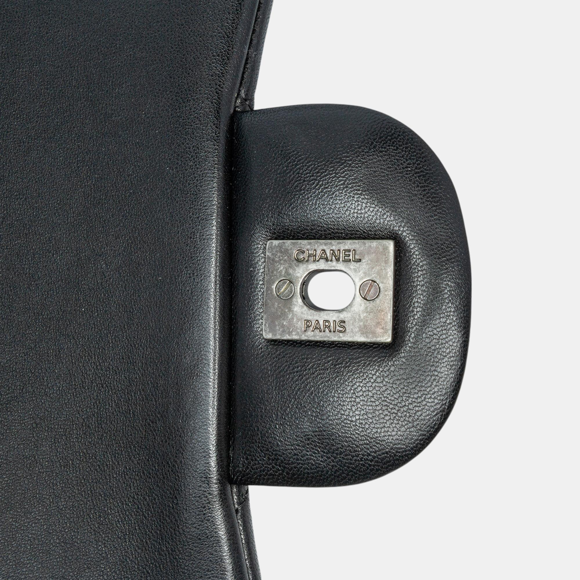 Chanel Black Jumbo Classic Lambskin Double Flap 