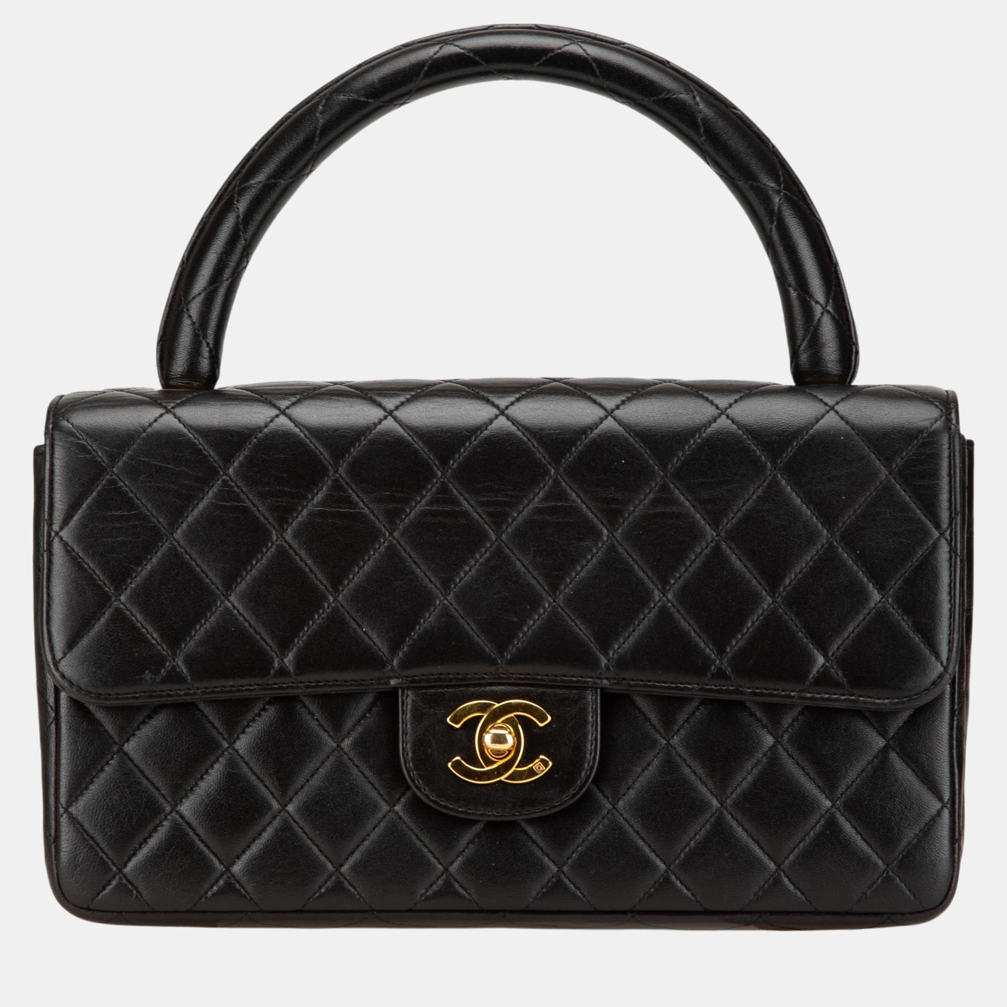 

Chanel Black Medium Lambskin Kelly Parent Top Handle Bag