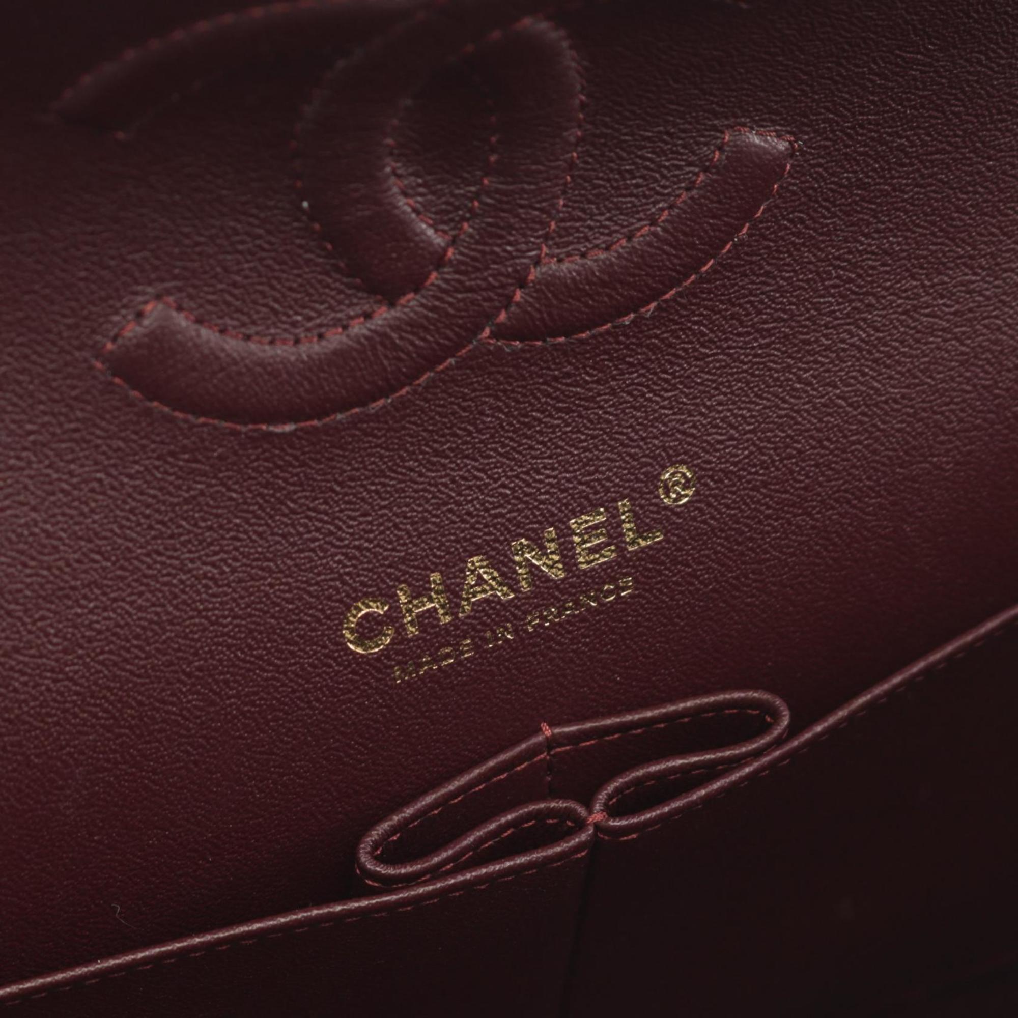 Chanel Black Leather Double Flap Shoulder Bag 