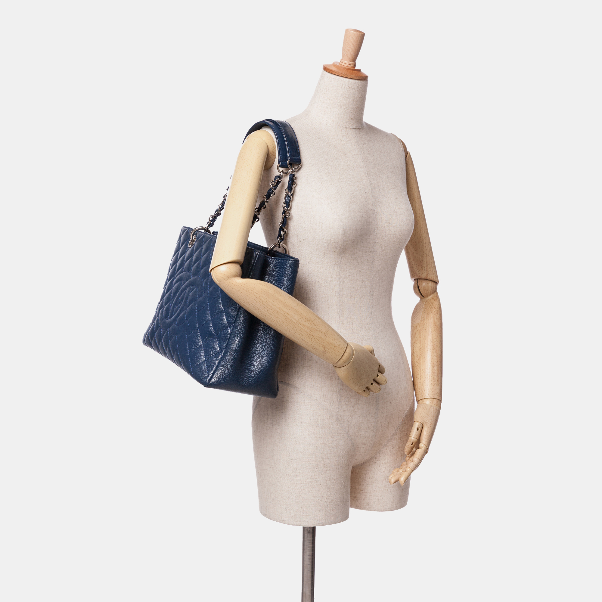 Chanel Blue Caviar Grand Shopping Tote 