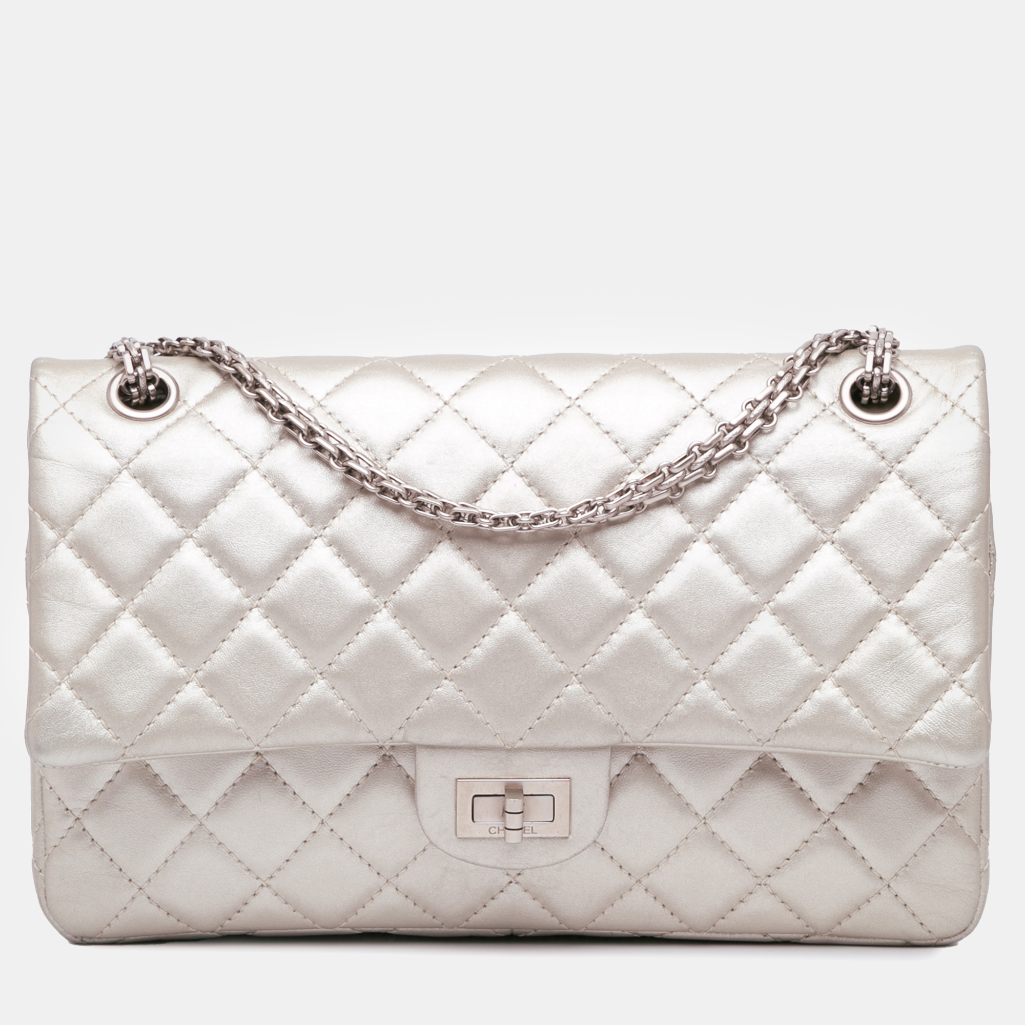 

Chanel Silver Reissue 2.55 Aged Calfskin Double Flap 226