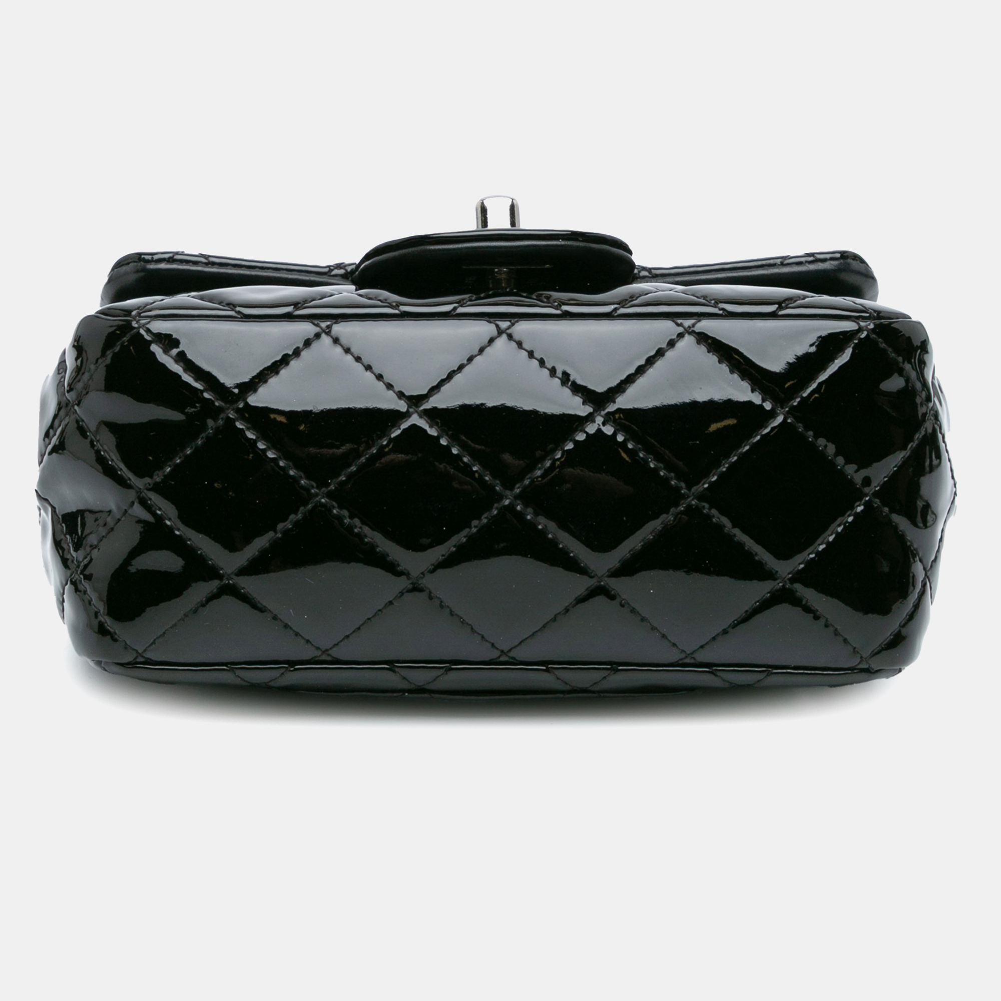 Chanel Black Mini Square Classic Patent Single Flap 