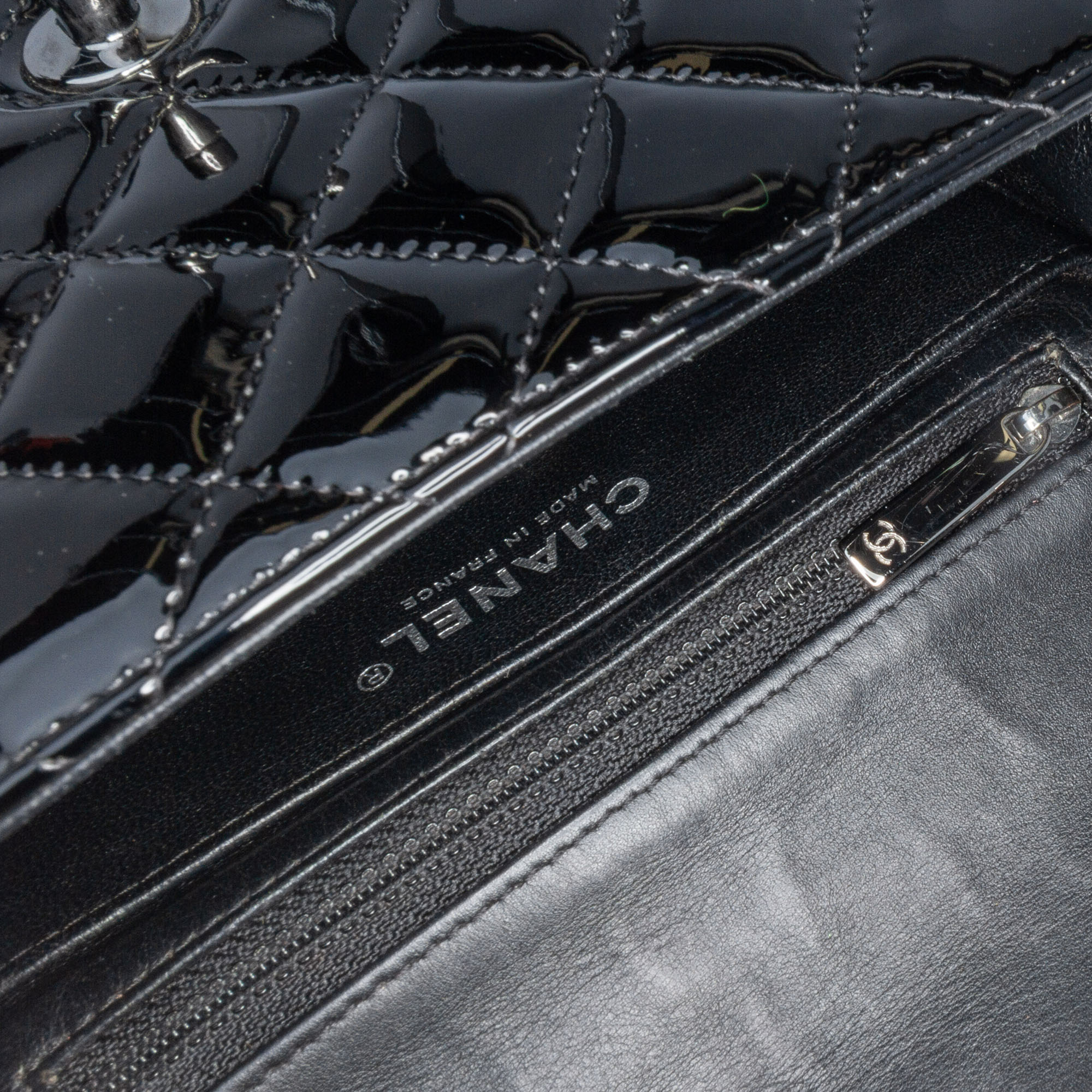 Chanel Black Mini Square Classic Patent Single Flap 