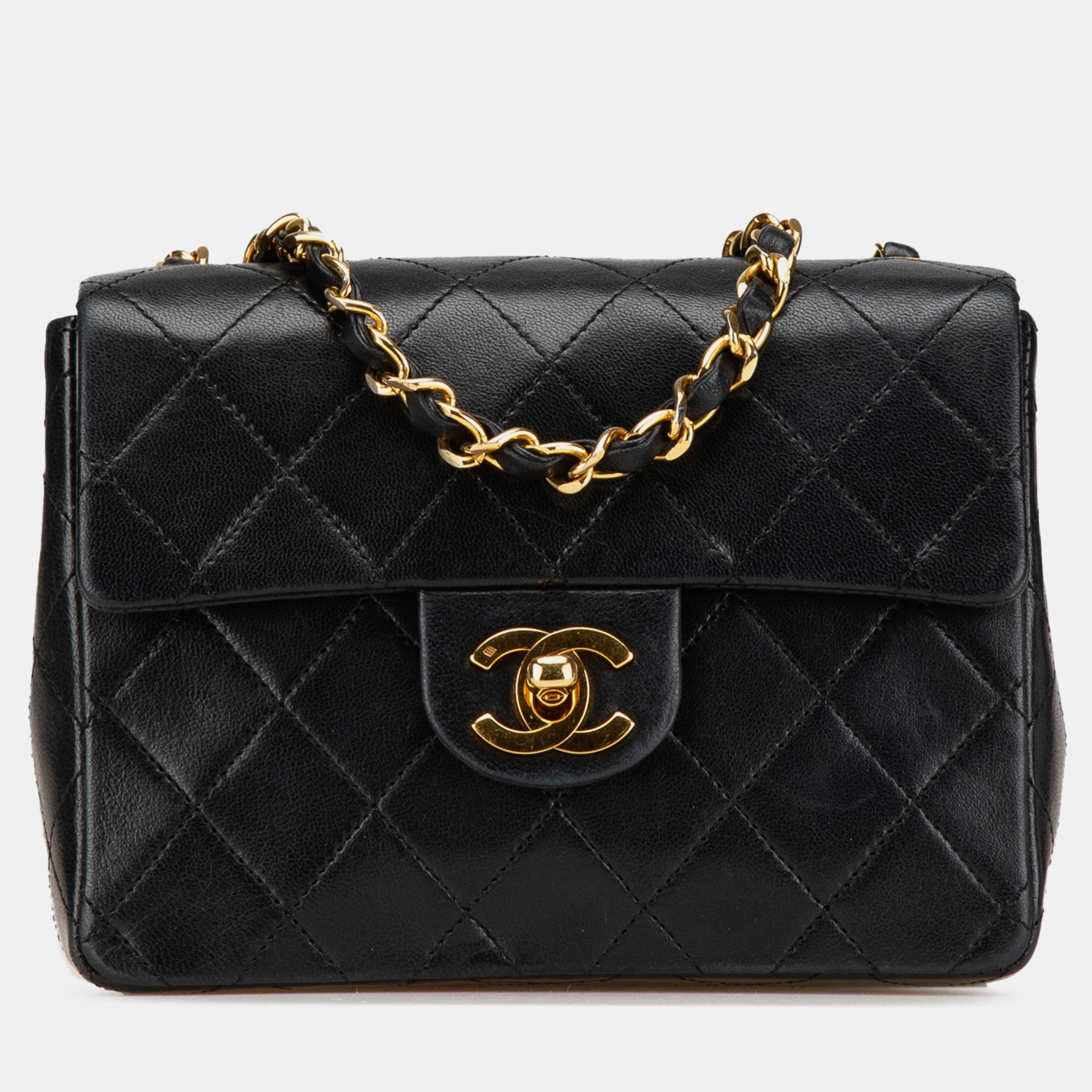 

Chanel Black Mini Square Classic Lambskin Single Flap