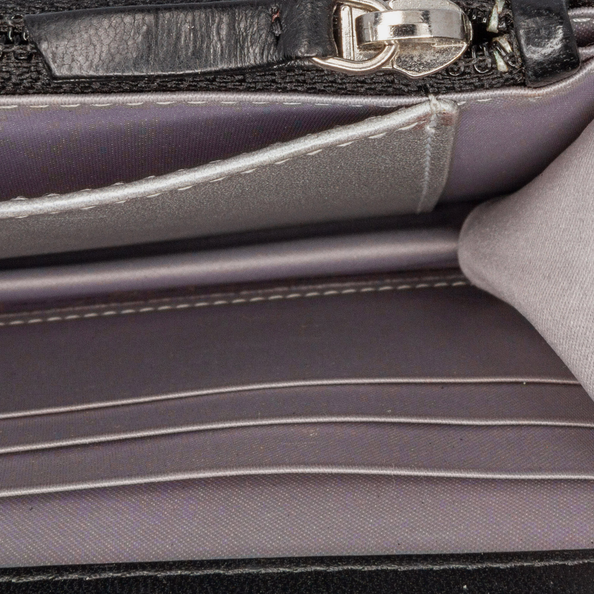 Chanel Black Lambskin Camellia Embossed Wallet On Chain 