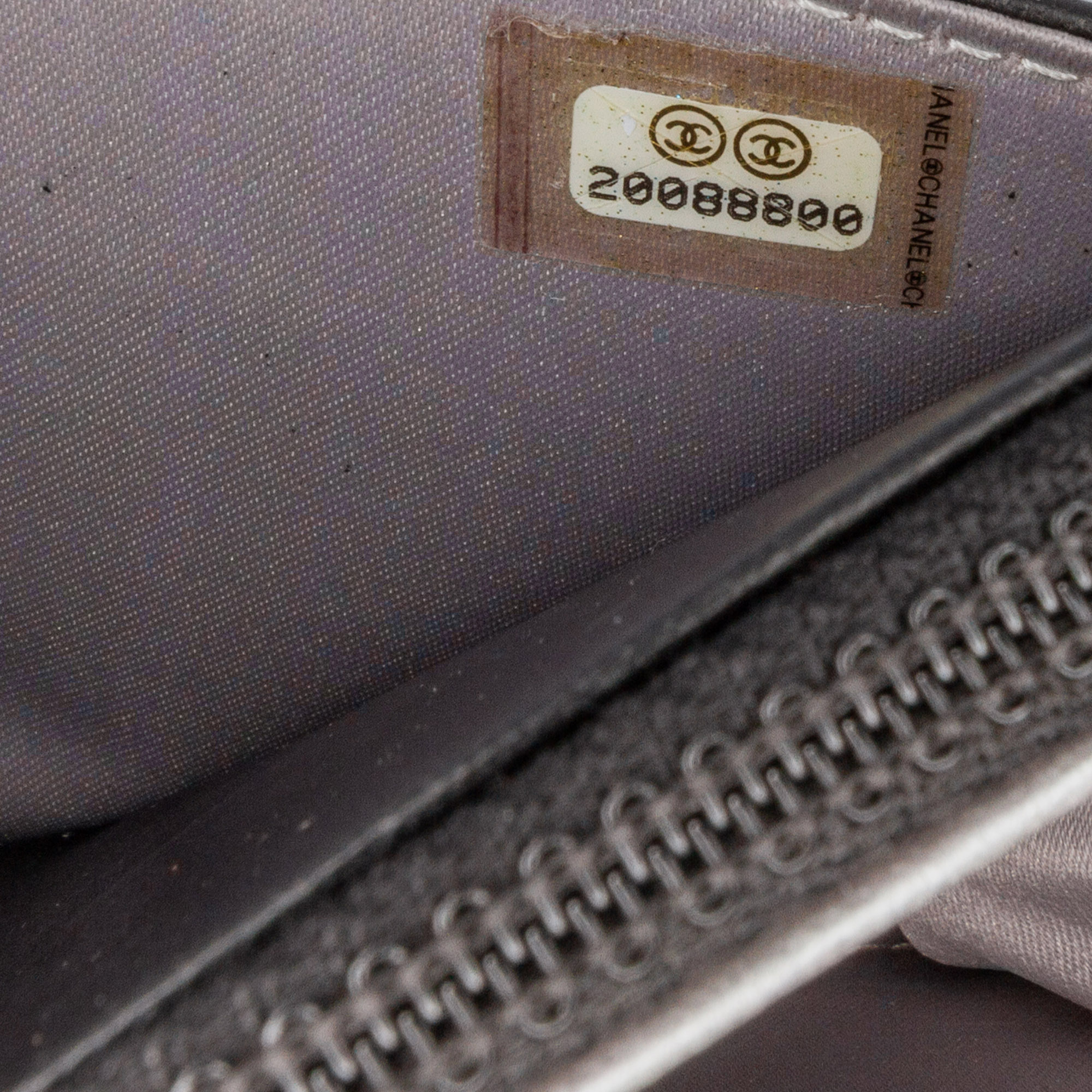 Chanel Black Lambskin Camellia Embossed Wallet On Chain 
