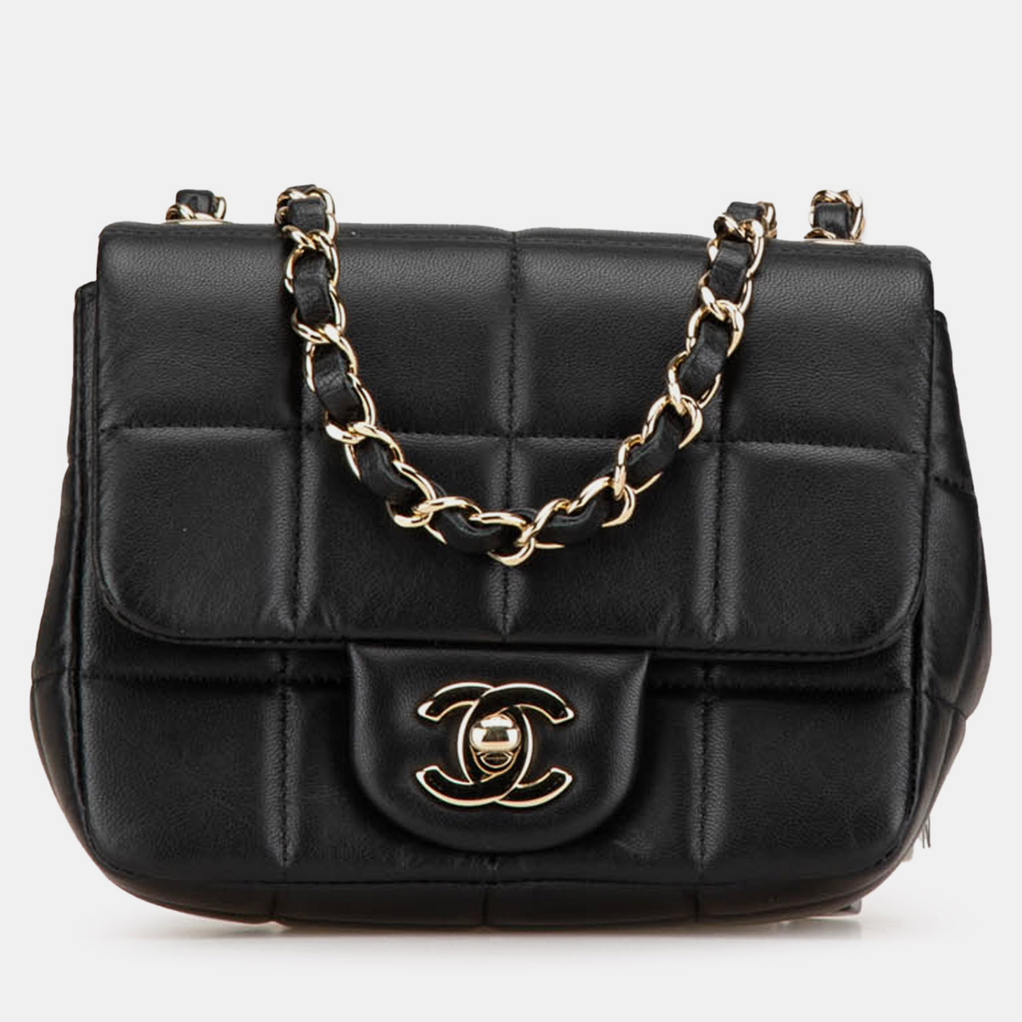 

Chanel Black Mini Square Lambskin Resin Crystal Monacoco Flap