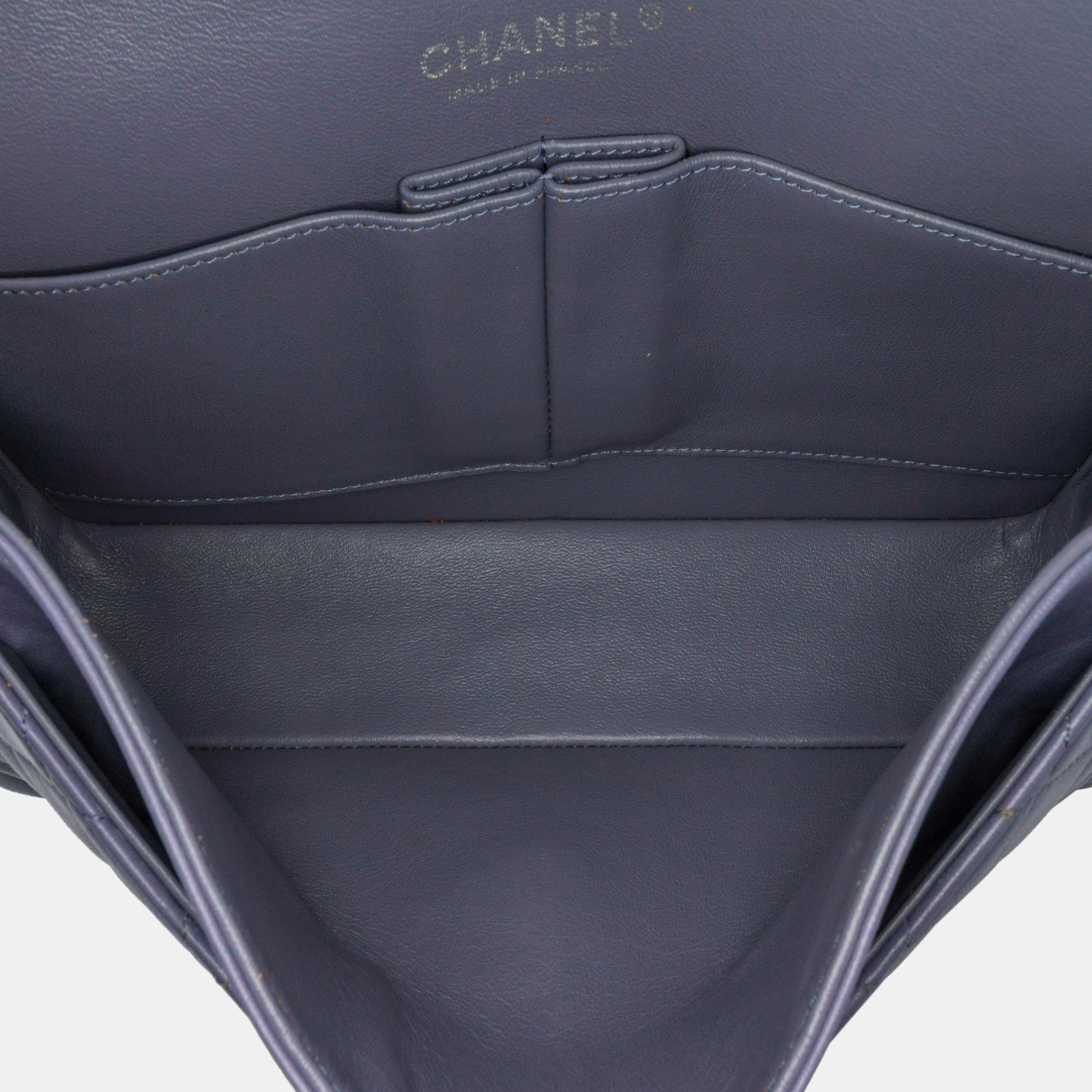 Chanel Purple Medium Classic Lambskin Double Flap 