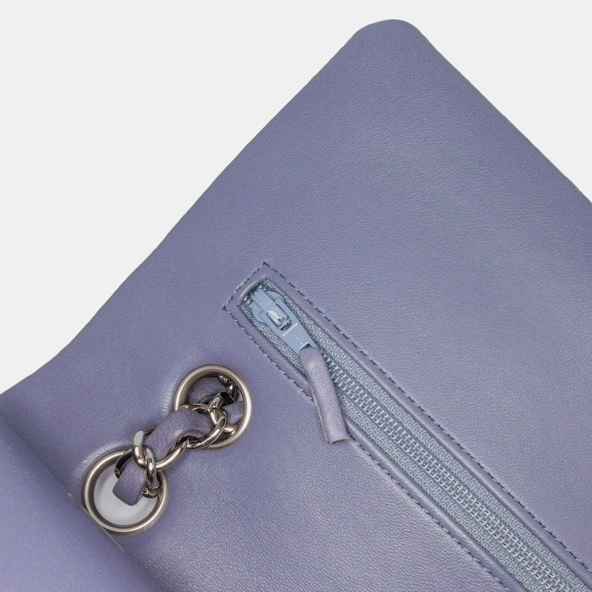 Chanel Purple Medium Classic Lambskin Double Flap 
