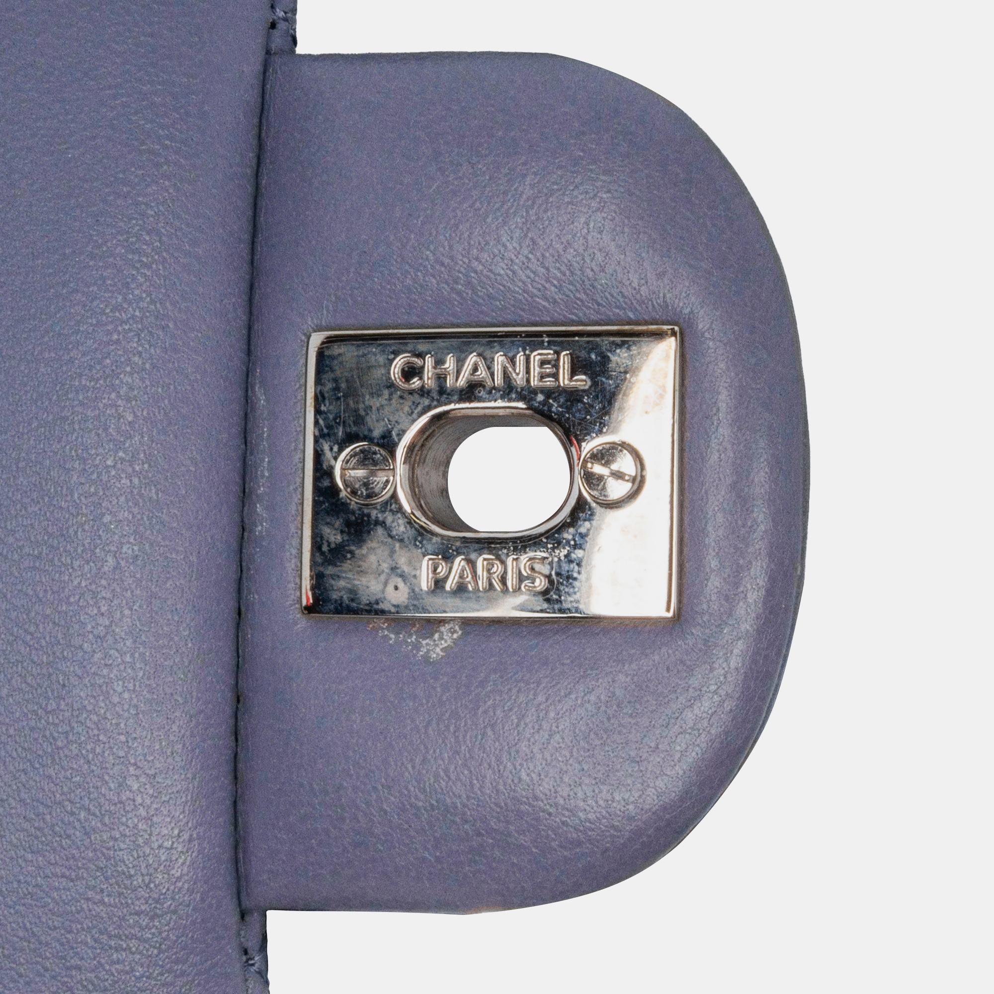 Chanel Purple Medium Classic Lambskin Double Flap 
