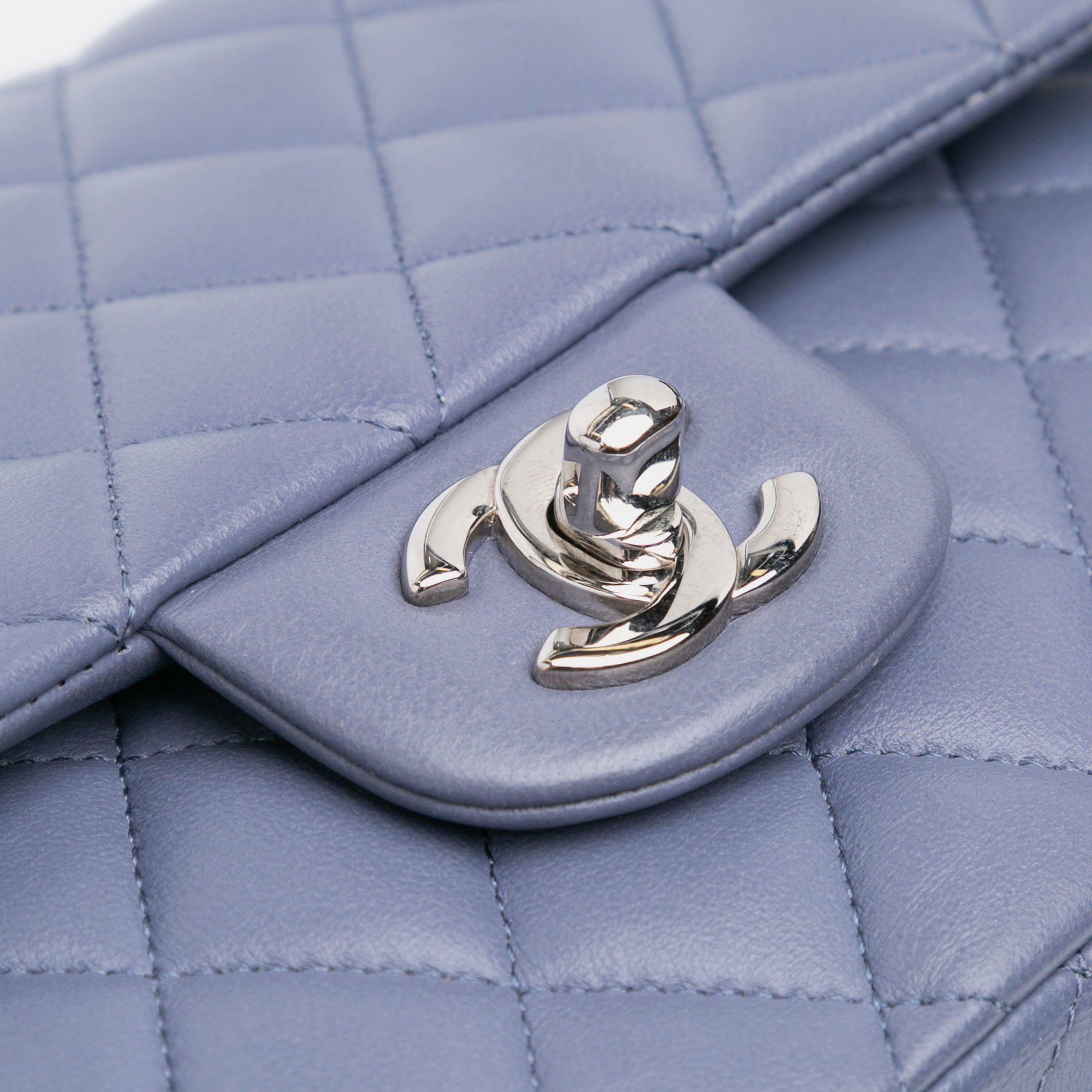 Chanel Purple Medium Classic Lambskin Double Flap 