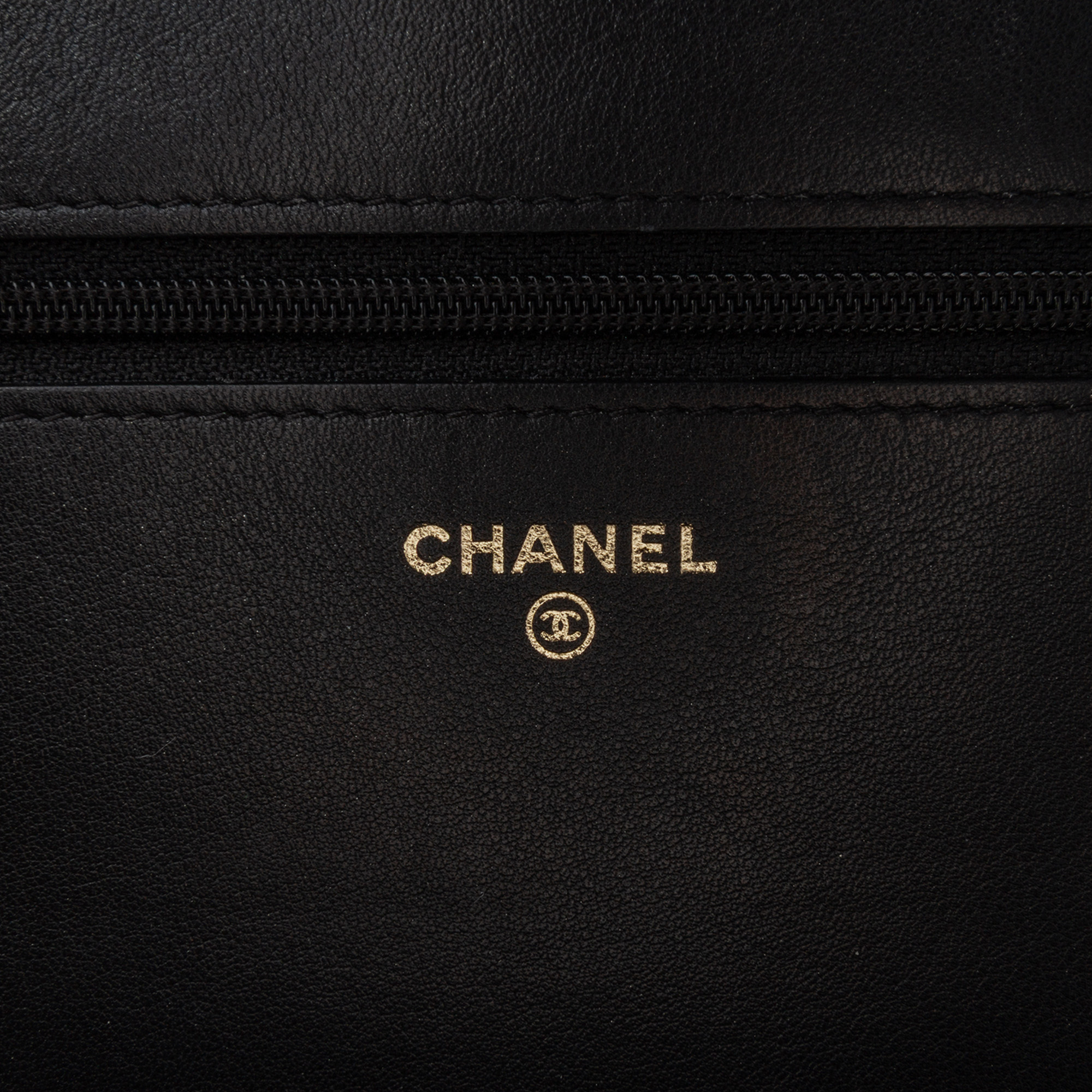 Chanel Black Silver Bicolor Calfskin Boy Wallet On Chain 