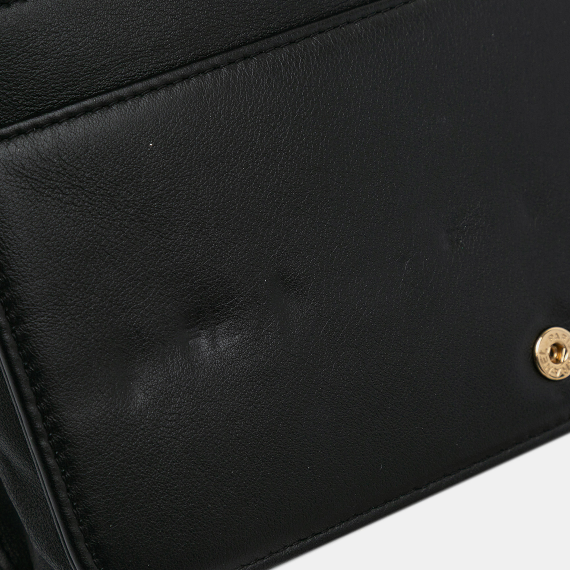 Chanel Black Silver Bicolor Calfskin Boy Wallet On Chain 