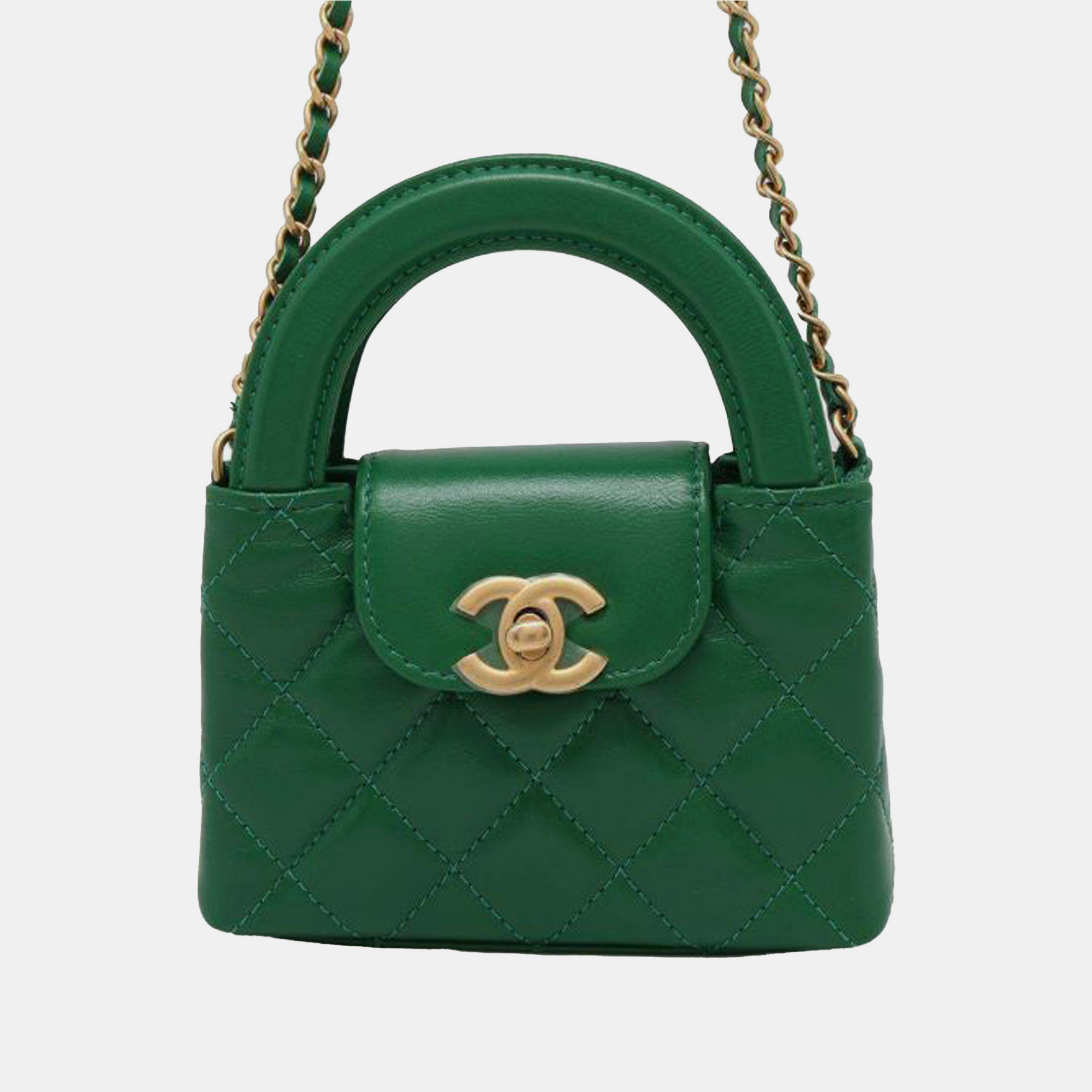 

Chanel Green Nano Aged Calfskin Kelly Shopper Bag