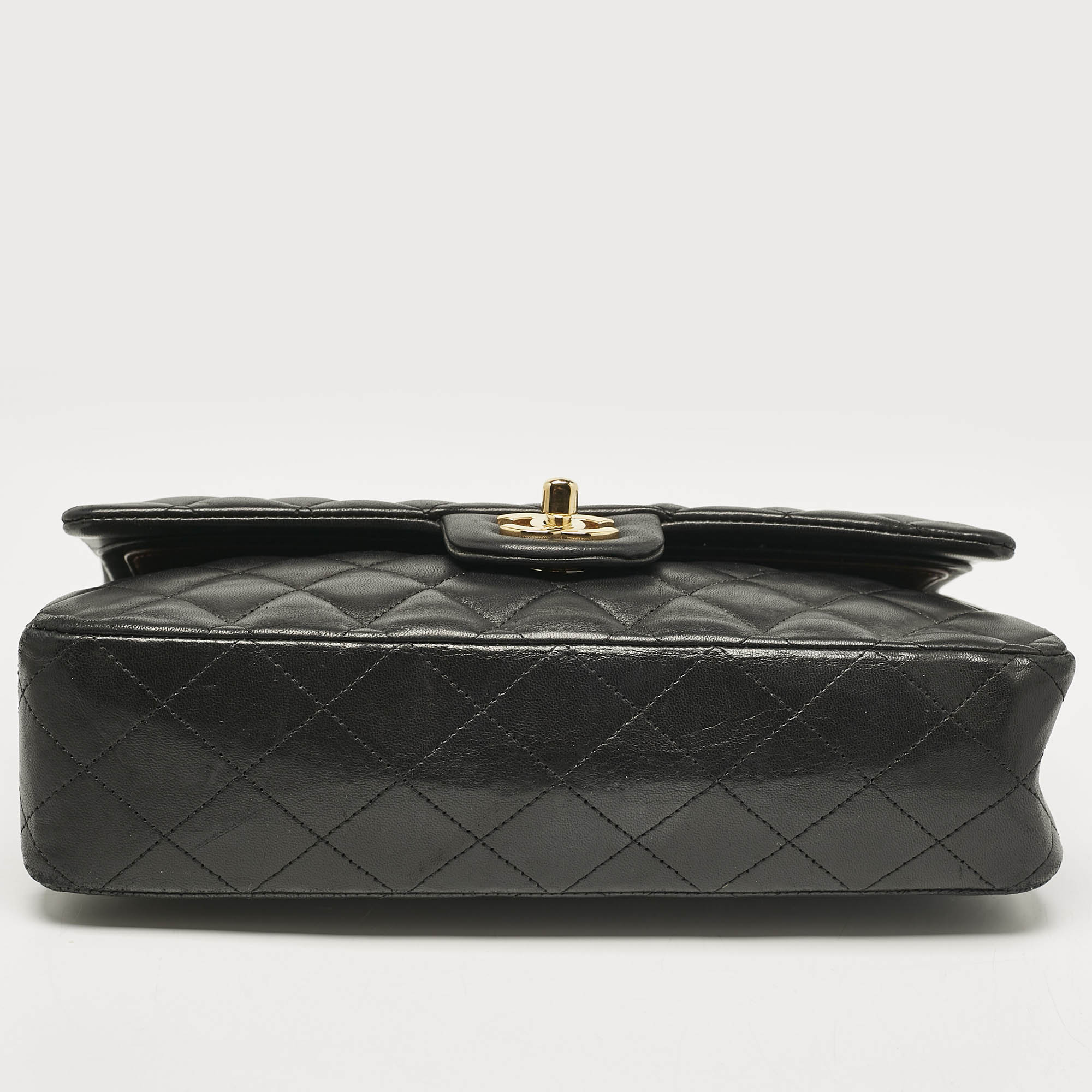 Chanel Black Quilted Leather Medium Classic Double Flap Bag 