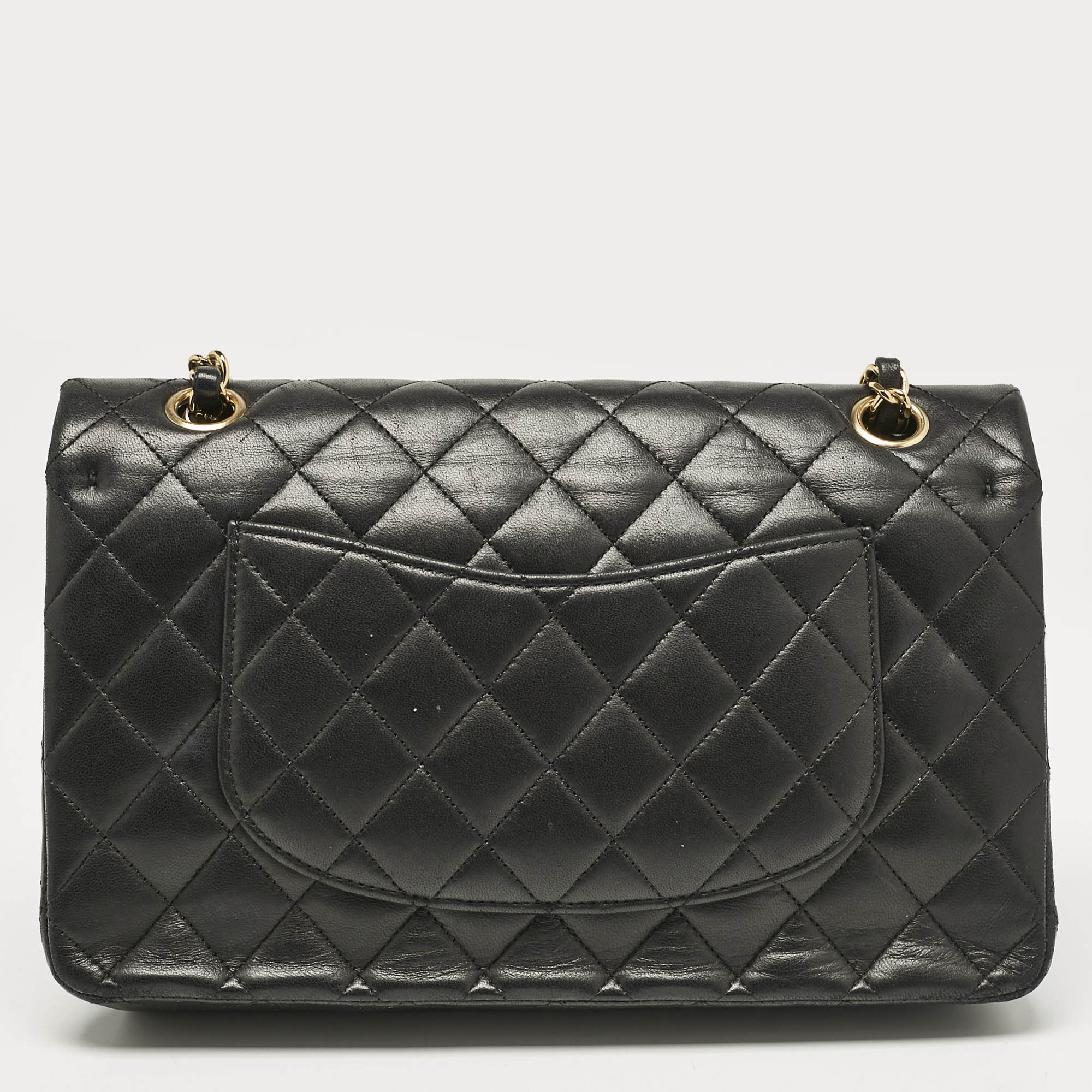 Chanel Black Quilted Leather Medium Classic Double Flap Bag 