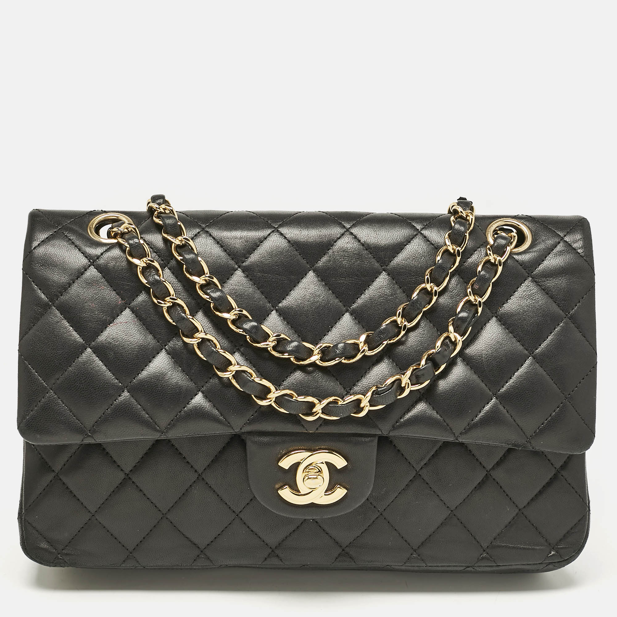 

Chanel Black Quilted Leather  Classic Double Flap Bag