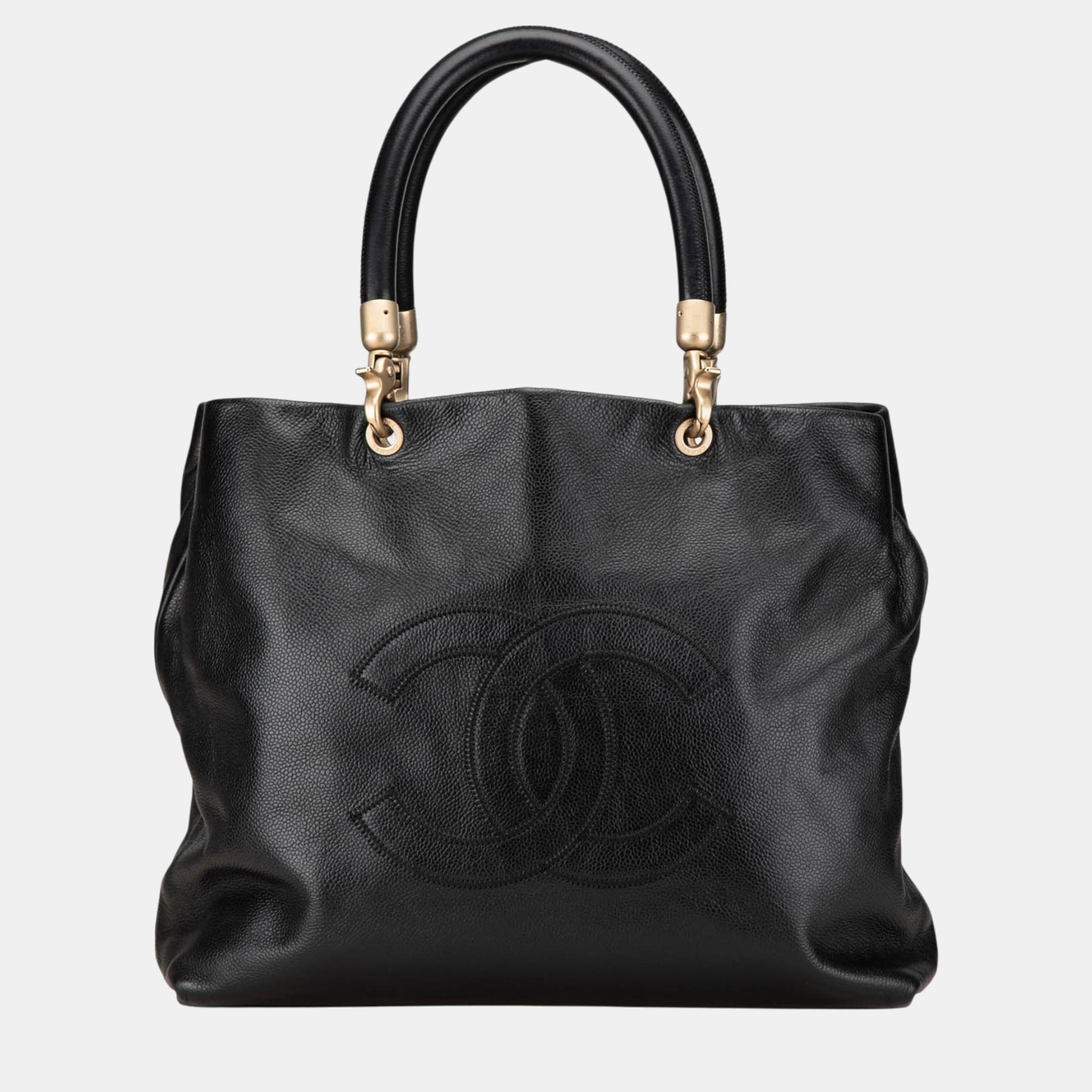 

Chanel Black CC Caviar Tote Bag