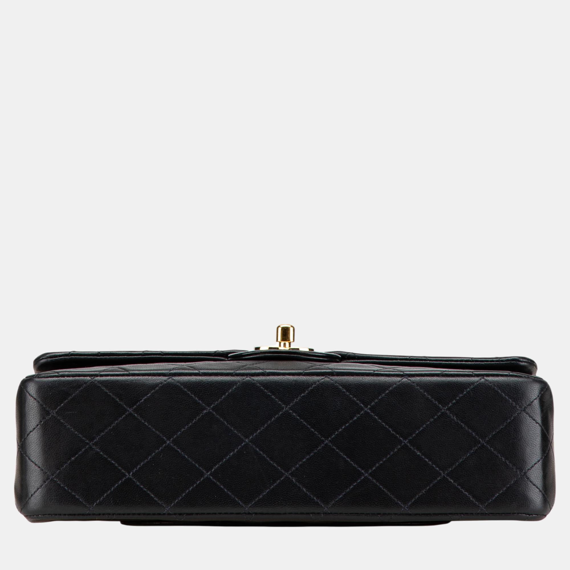 Chanel Black Medium Classic Lambskin Double Flap 