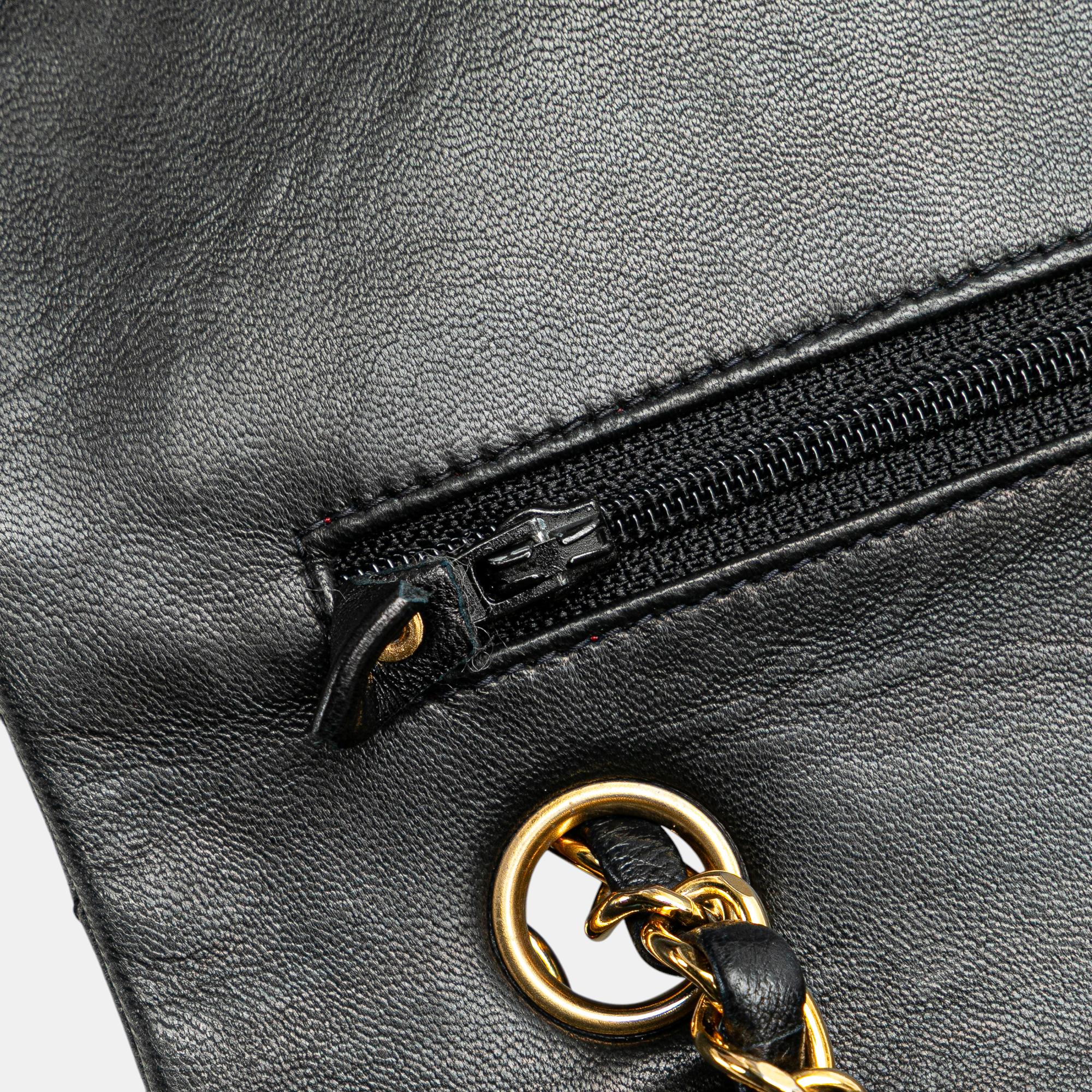 Chanel Black Medium Classic Lambskin Double Flap 