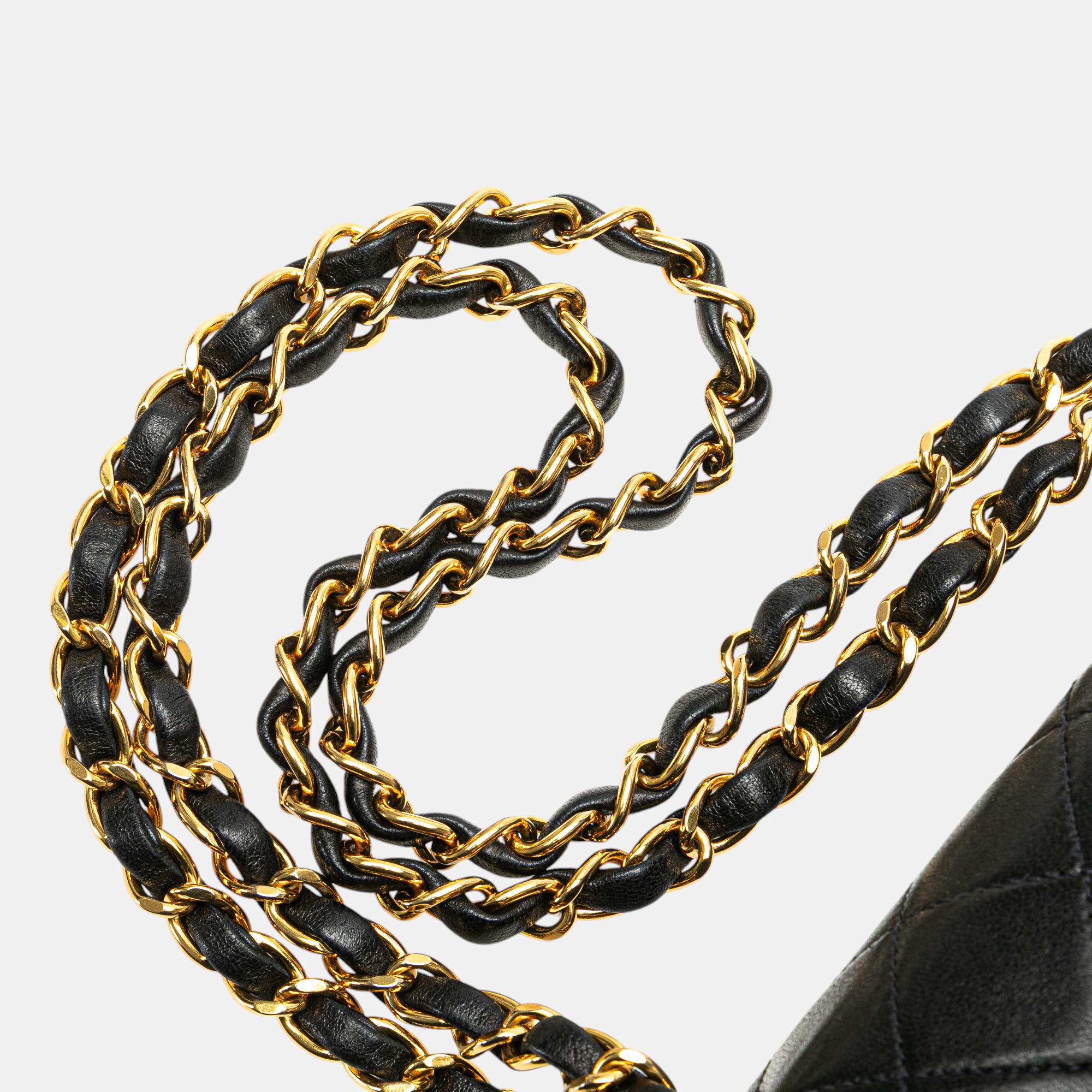 Chanel Black Medium Classic Lambskin Double Flap 