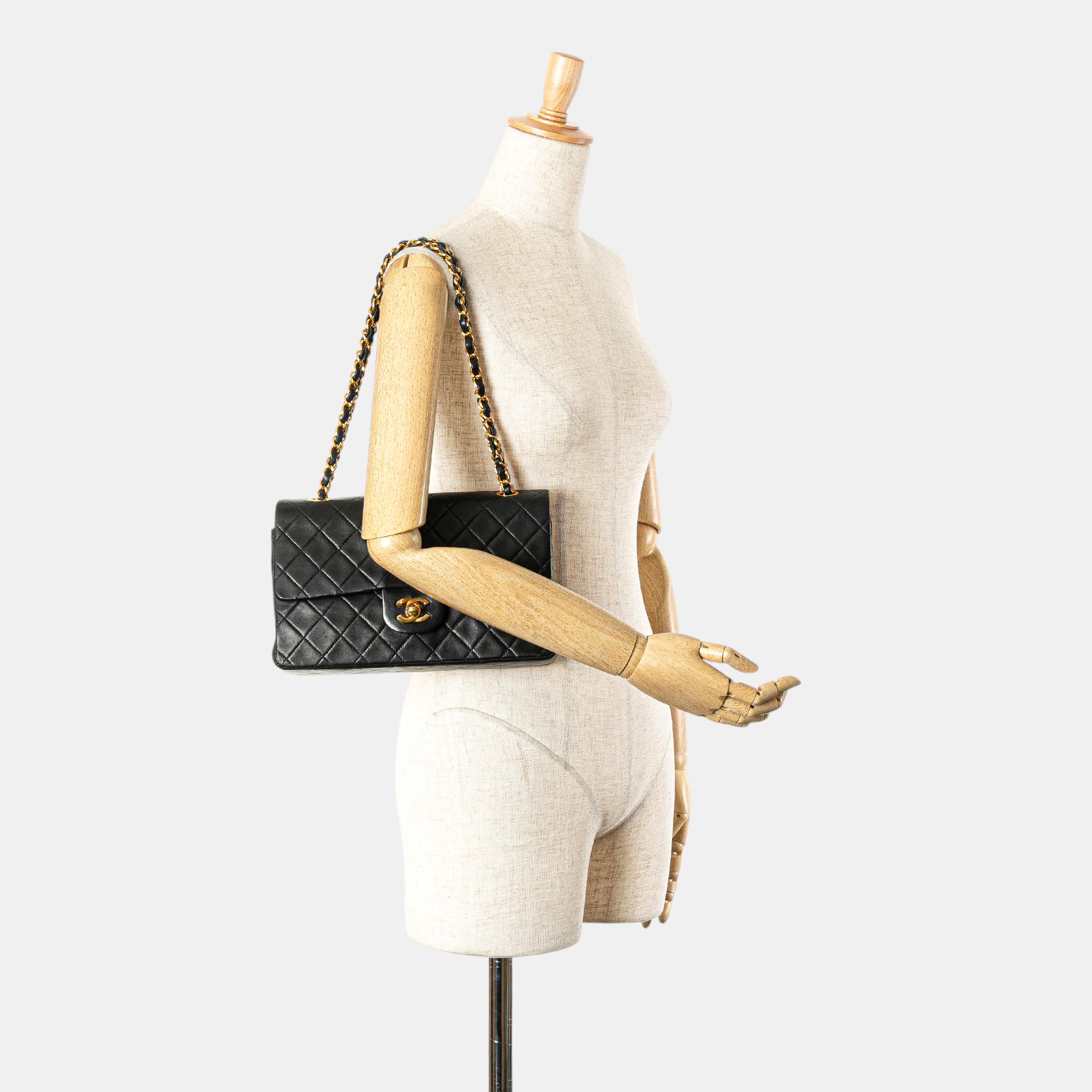 Chanel Black Medium Classic Lambskin Double Flap 