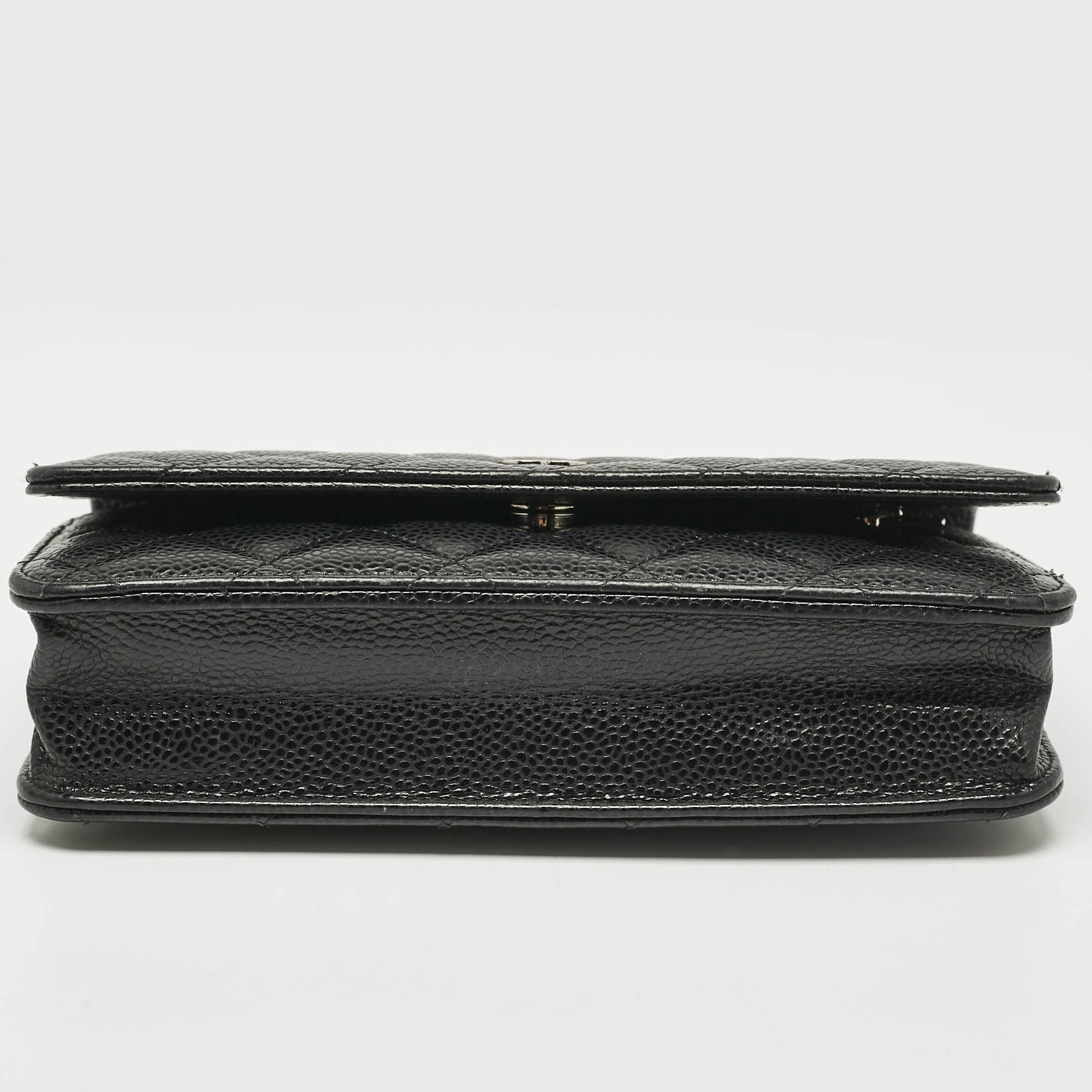 Chanel Black Quilted Caviar Leather WOC Bag 