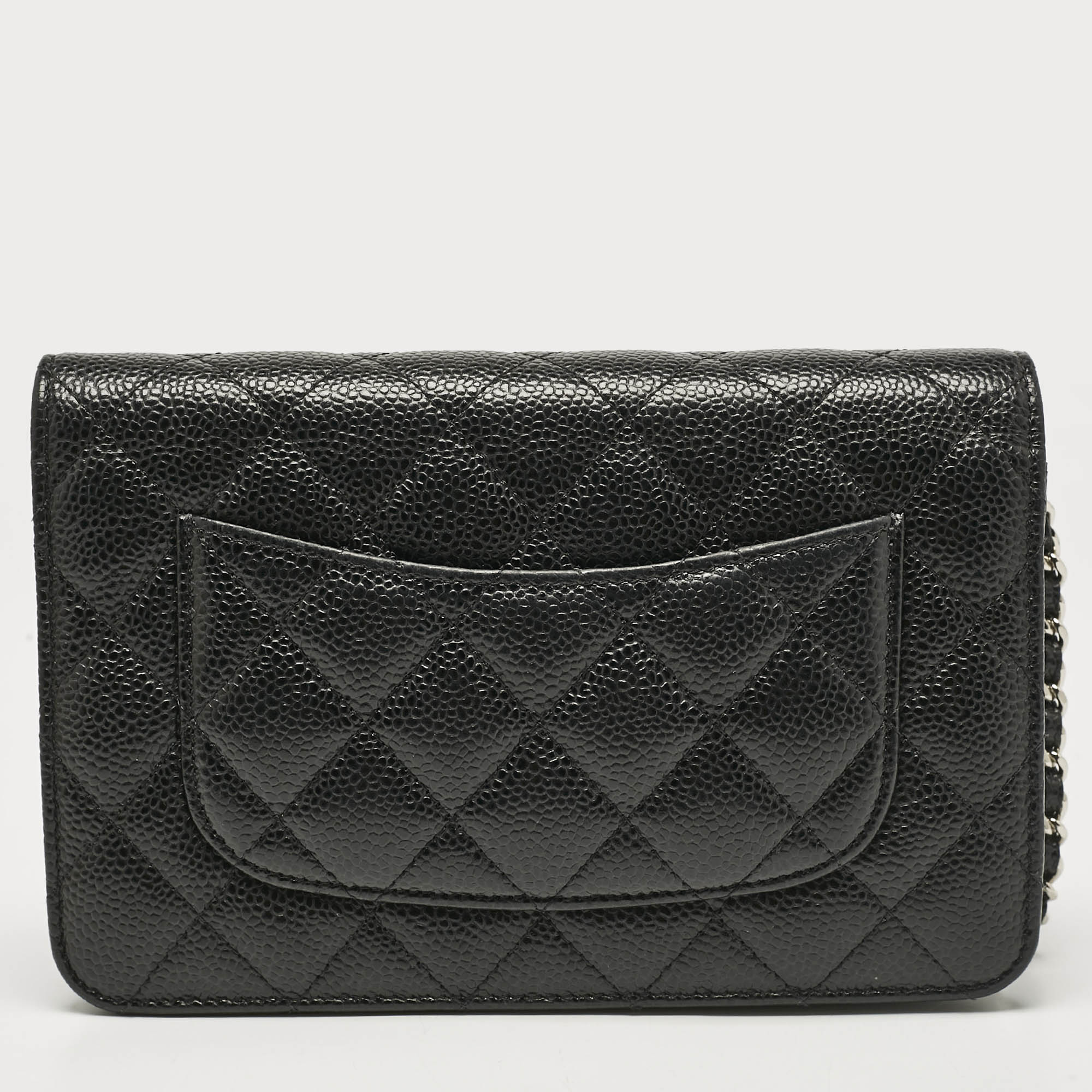 Chanel Black Quilted Caviar Leather WOC Bag 