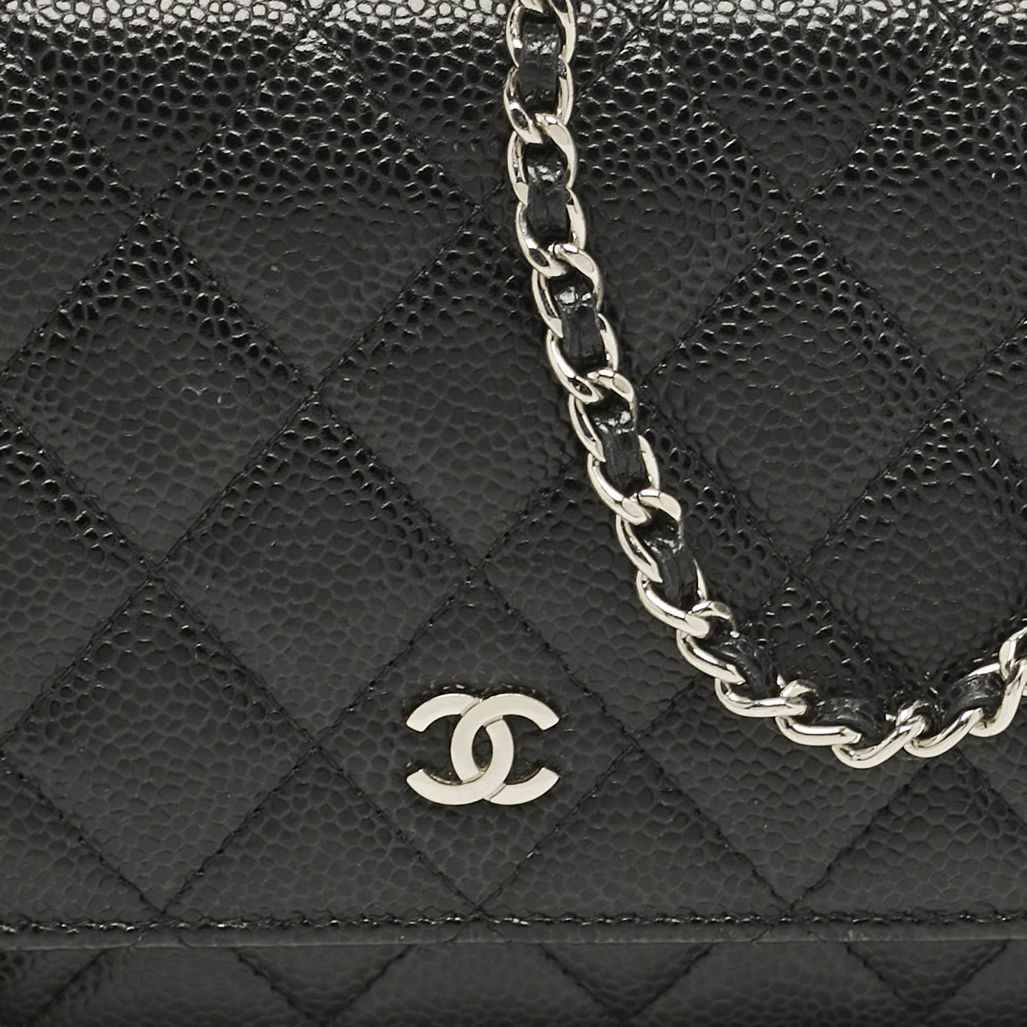 Chanel Black Quilted Caviar Leather WOC Bag 