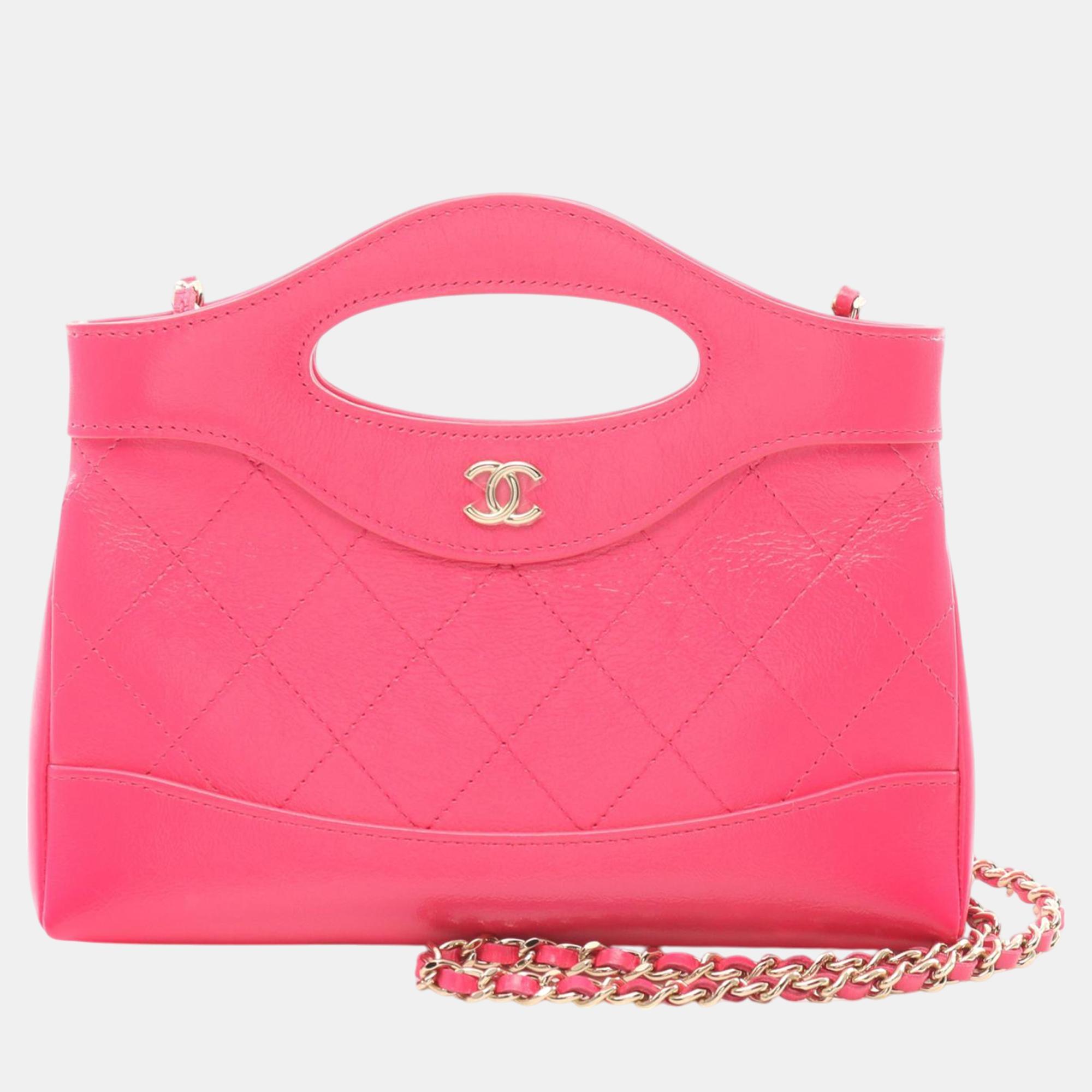 

Chanel Pink Nano Shiny Aged Calfskin 31 Shopping Bag