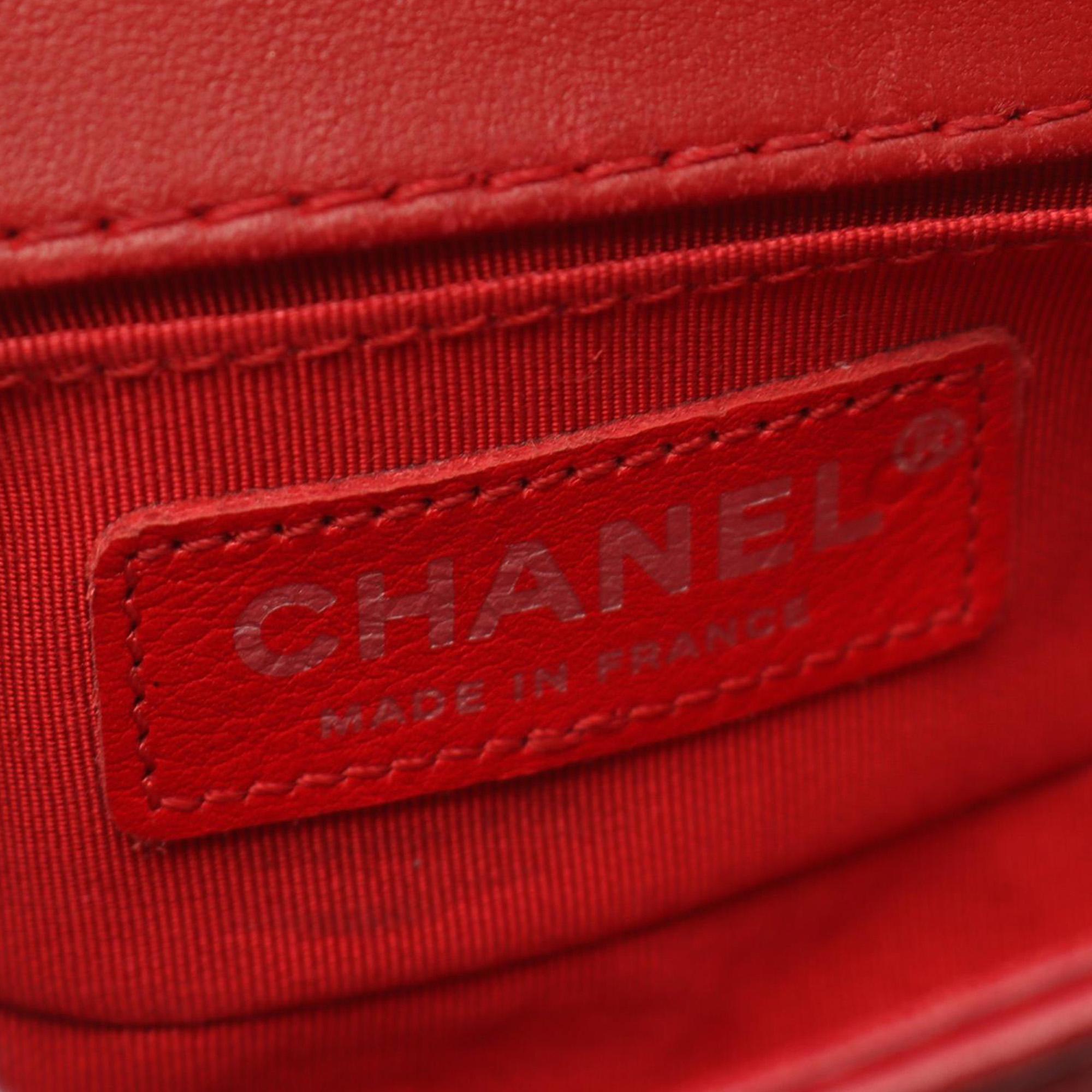 Chanel Black/Red Mini Bicolor Quilted Lambskin Boy Flap 