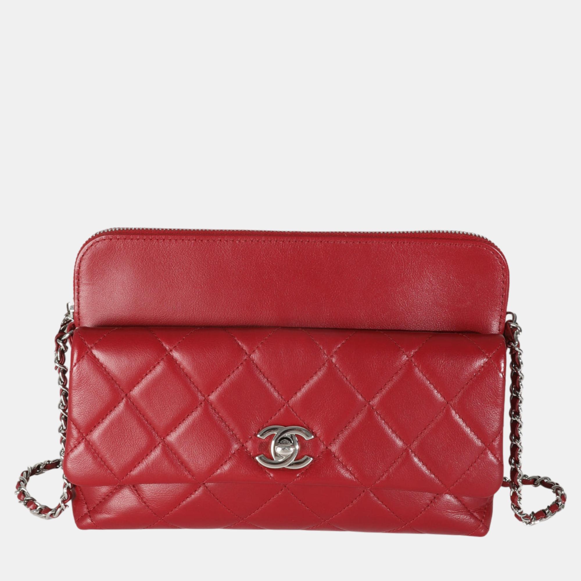 

Chanel Burgundy Quilted Lambskin Front Pocket Camera Bag