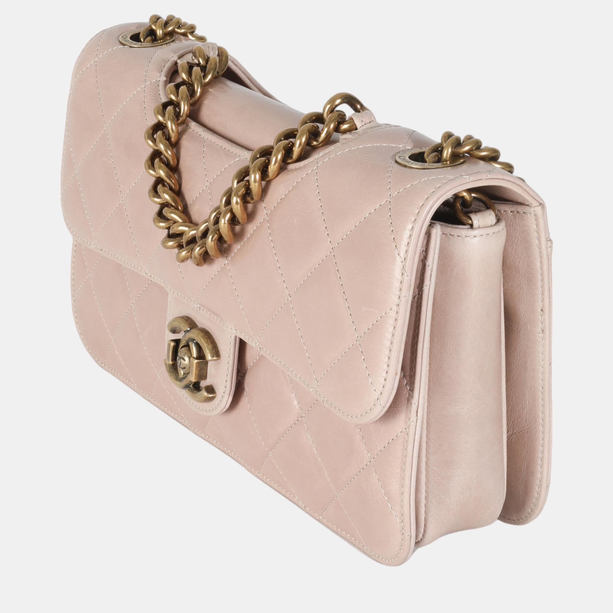 Chanel Beige Quilted Calfskin Perfect Edge Flap Bag 