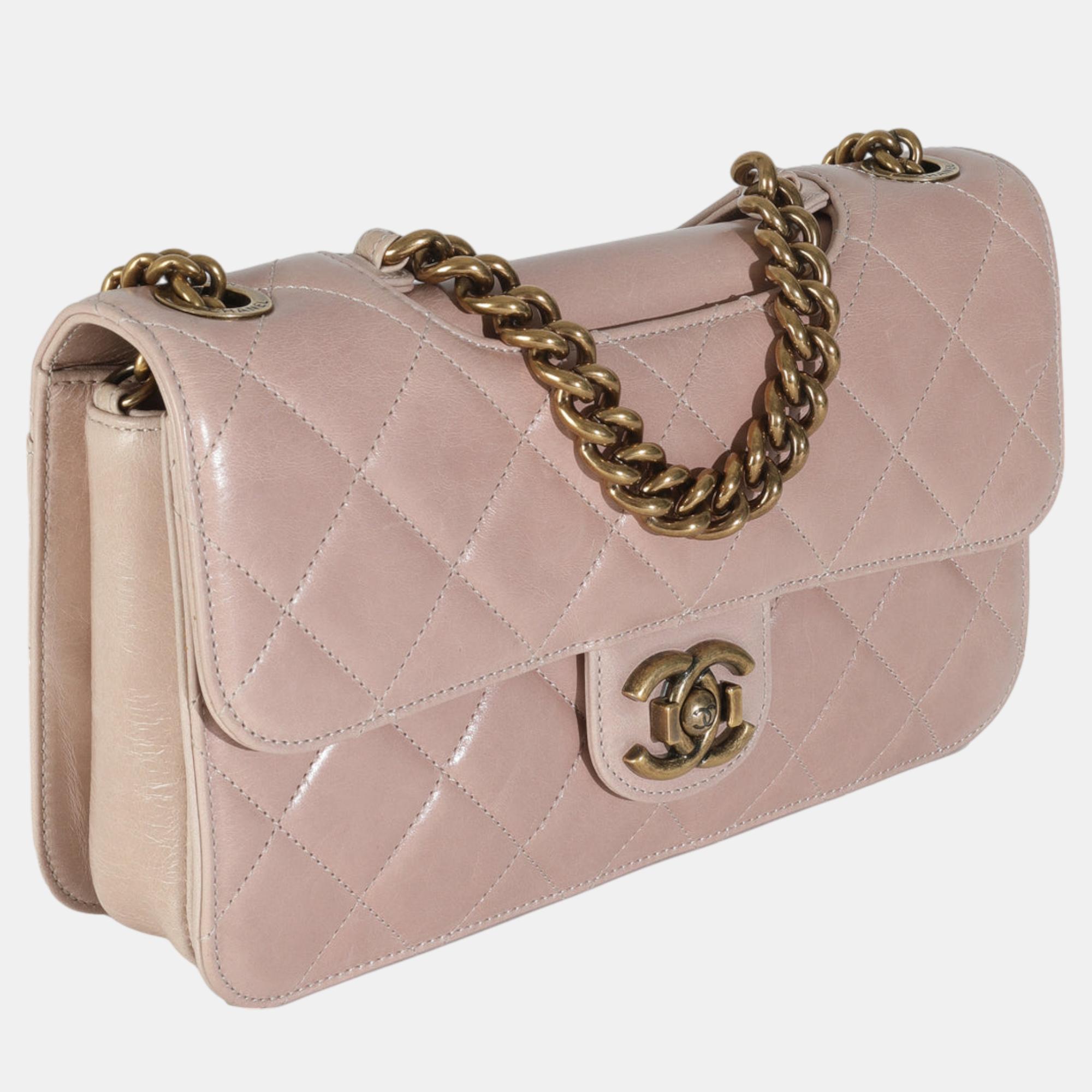 Chanel Beige Quilted Calfskin Perfect Edge Flap Bag 