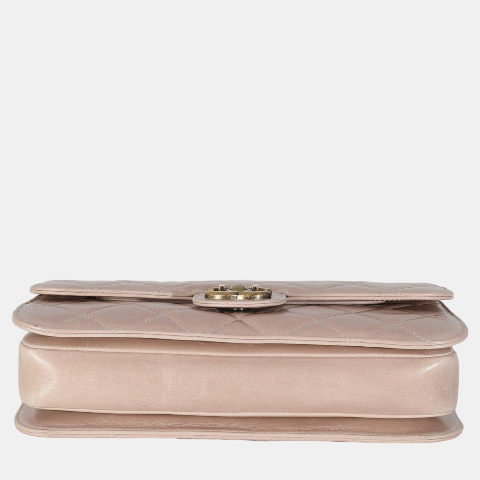 Chanel Beige Quilted Calfskin Perfect Edge Flap Bag 