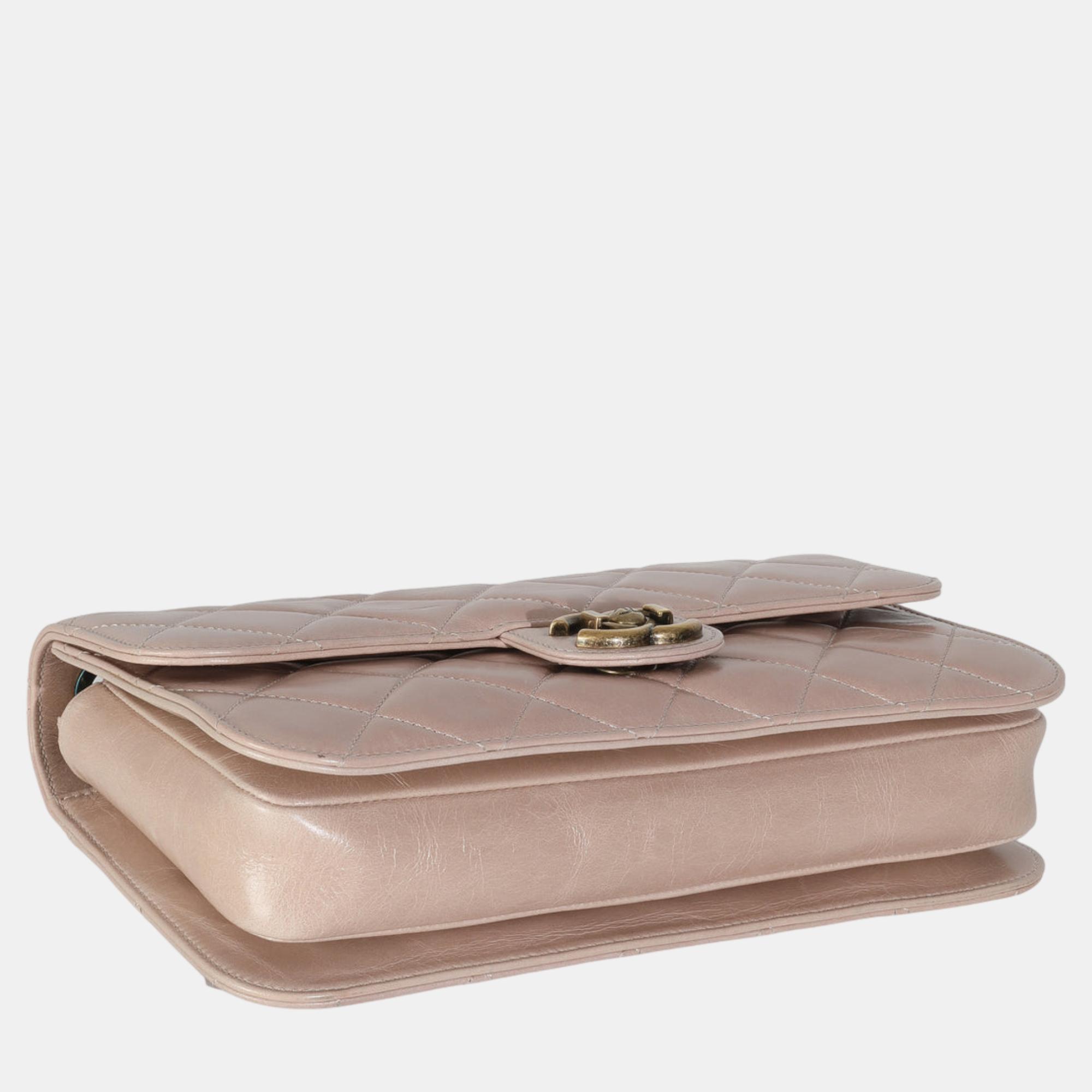 Chanel Beige Quilted Calfskin Perfect Edge Flap Bag 