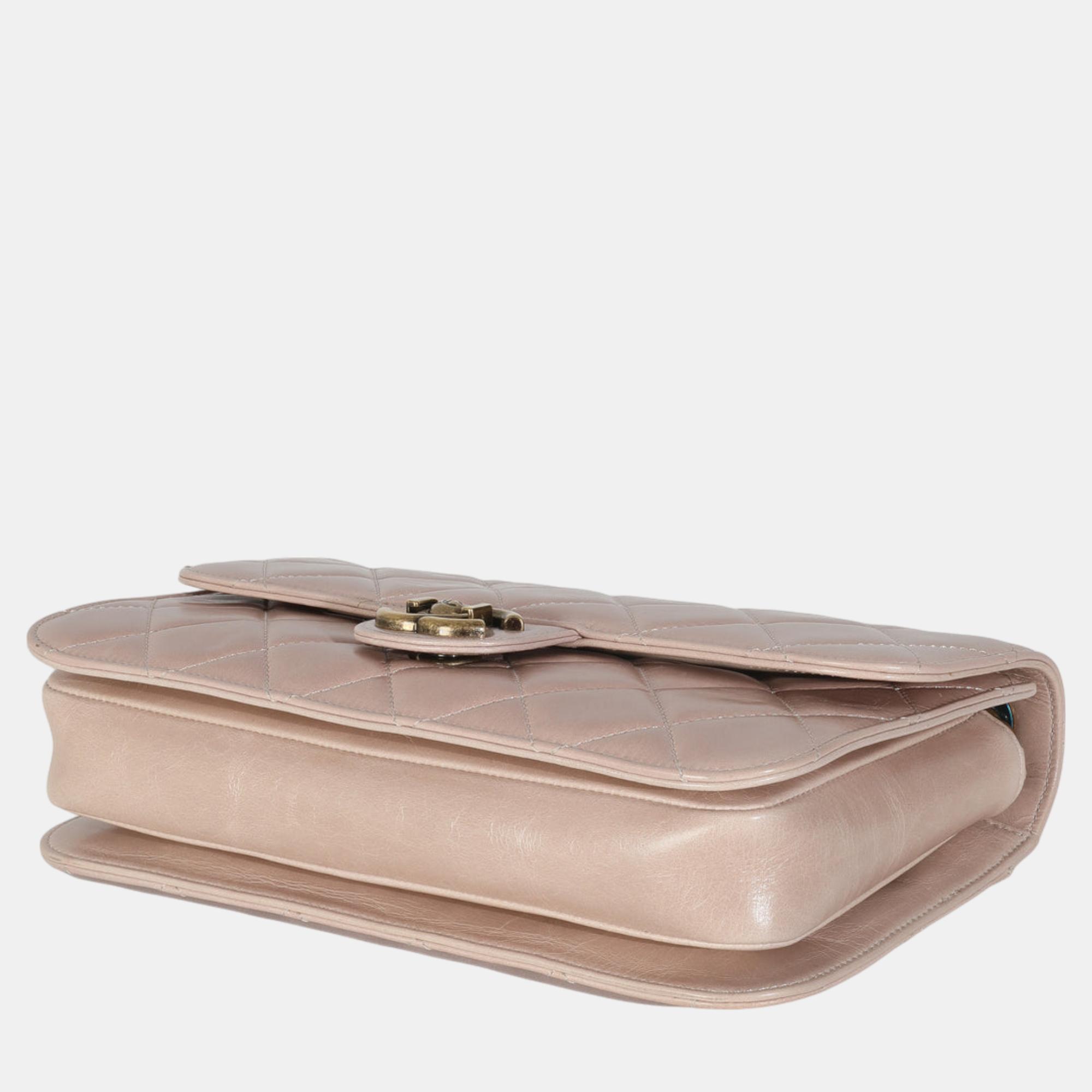 Chanel Beige Quilted Calfskin Perfect Edge Flap Bag 