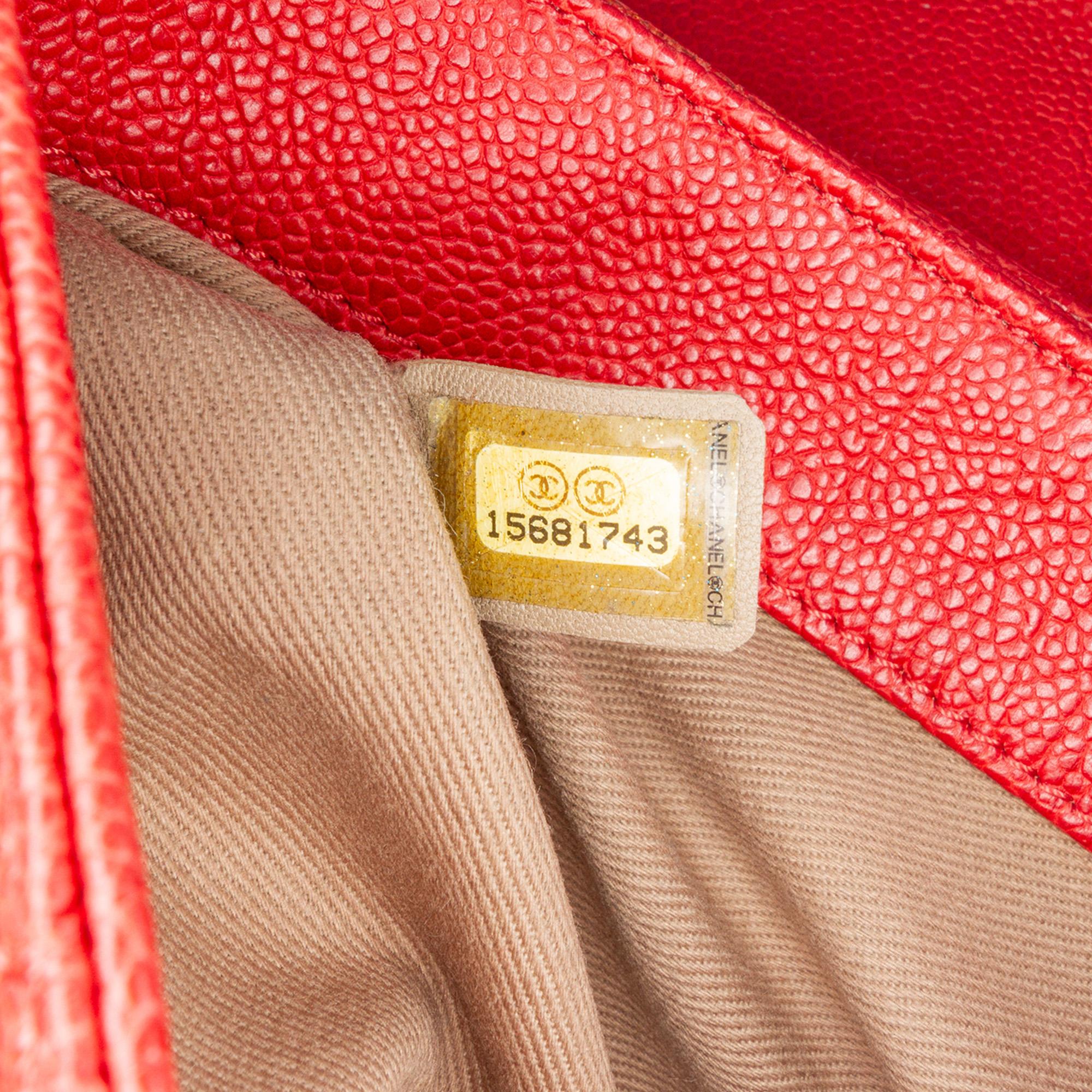 Chanel Red Medium Quilted Caviar Simply CC Flap Bag 