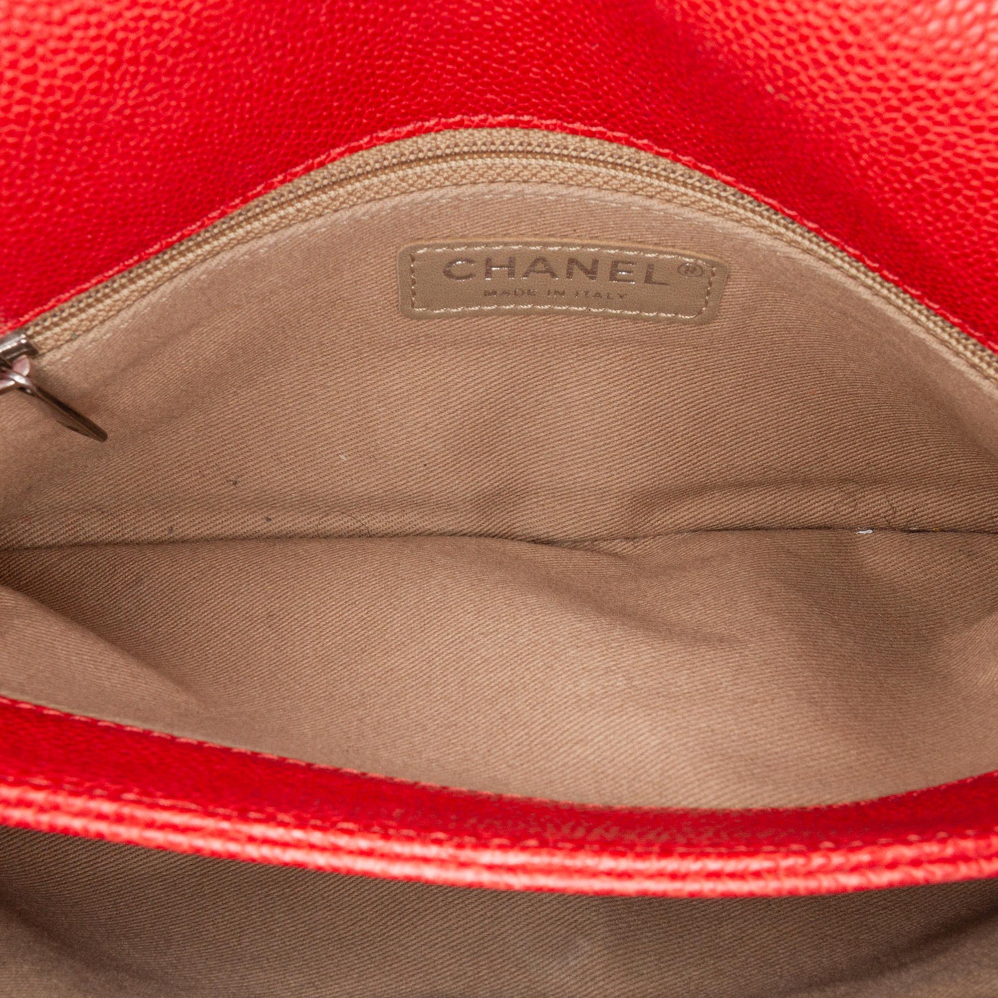 Chanel Red Medium Quilted Caviar Simply CC Flap Bag 
