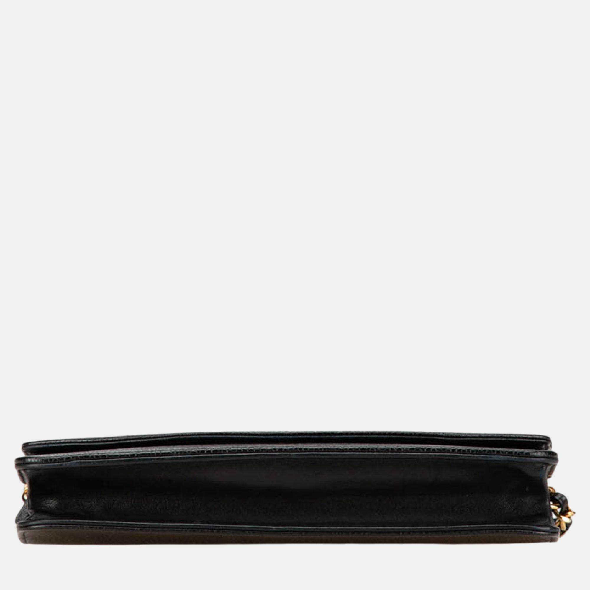 Chanel Black CC Caviar Wallet on Chain 